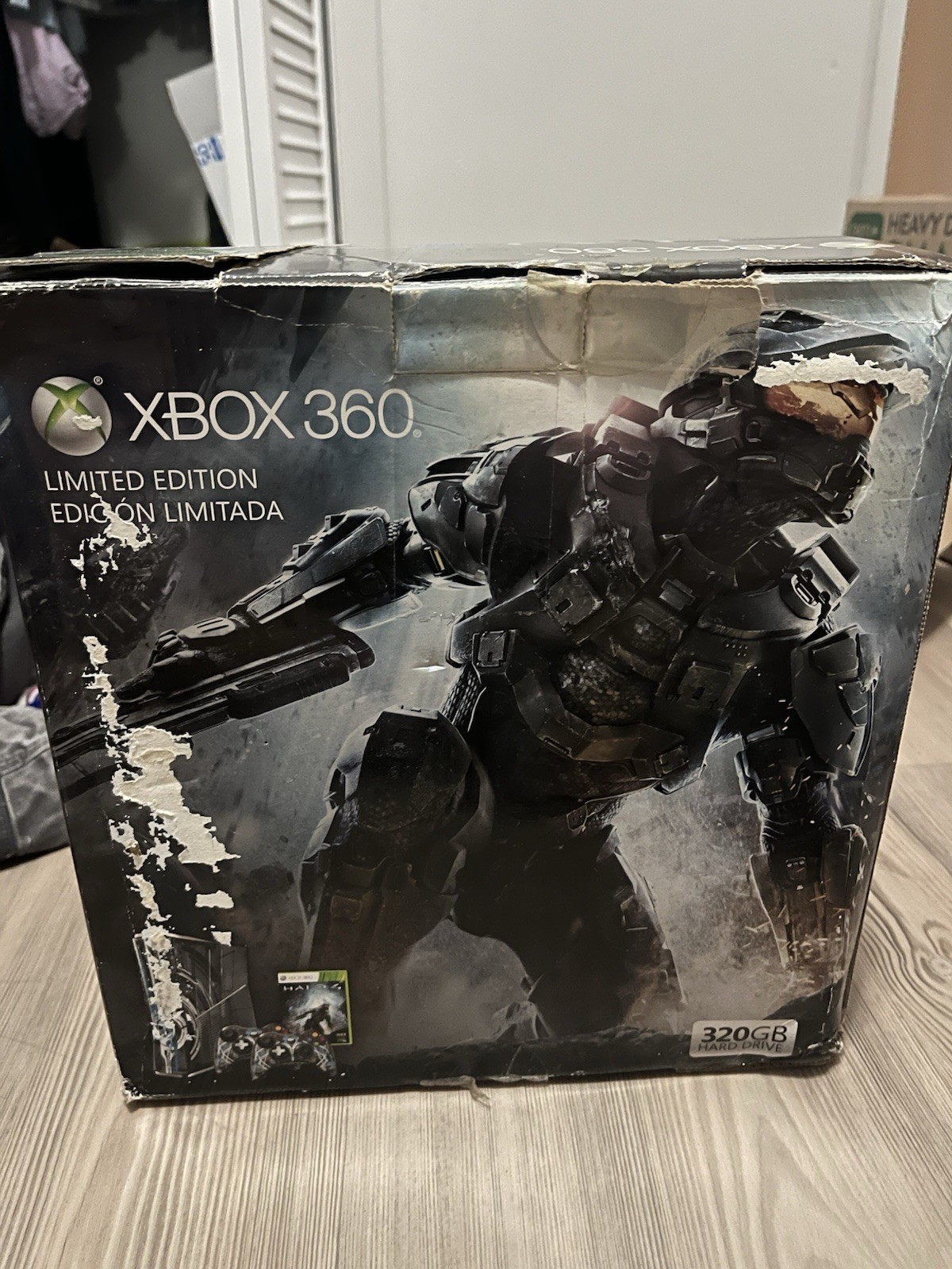 Microsoft Xbox 360 Halo 4 Limited Edition Console And Box FOR PARTs-UNTESTED