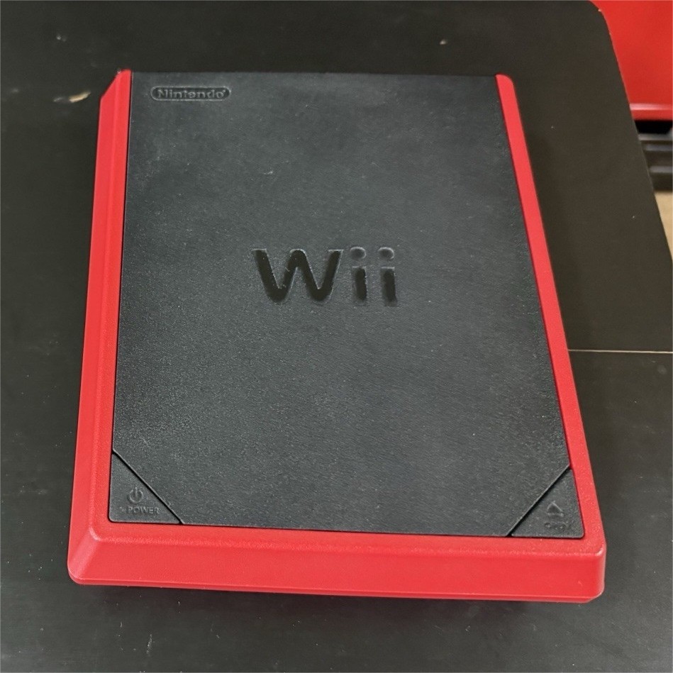 Nintendo Wii mini Console Red & Black Motion Control AV Out Wii Remote