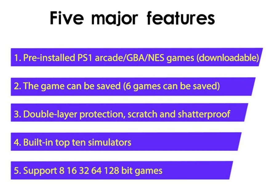 4.3 inch Handheld 8GB Retro Game Consoles 10000 Games Video Console Rechargeable