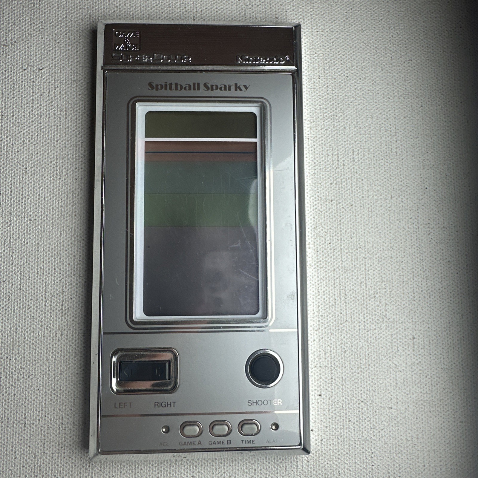 Nintendo Game & Watch Spitball Sparky BU-201 RARE Vintage 1984 Works Missing Cov
