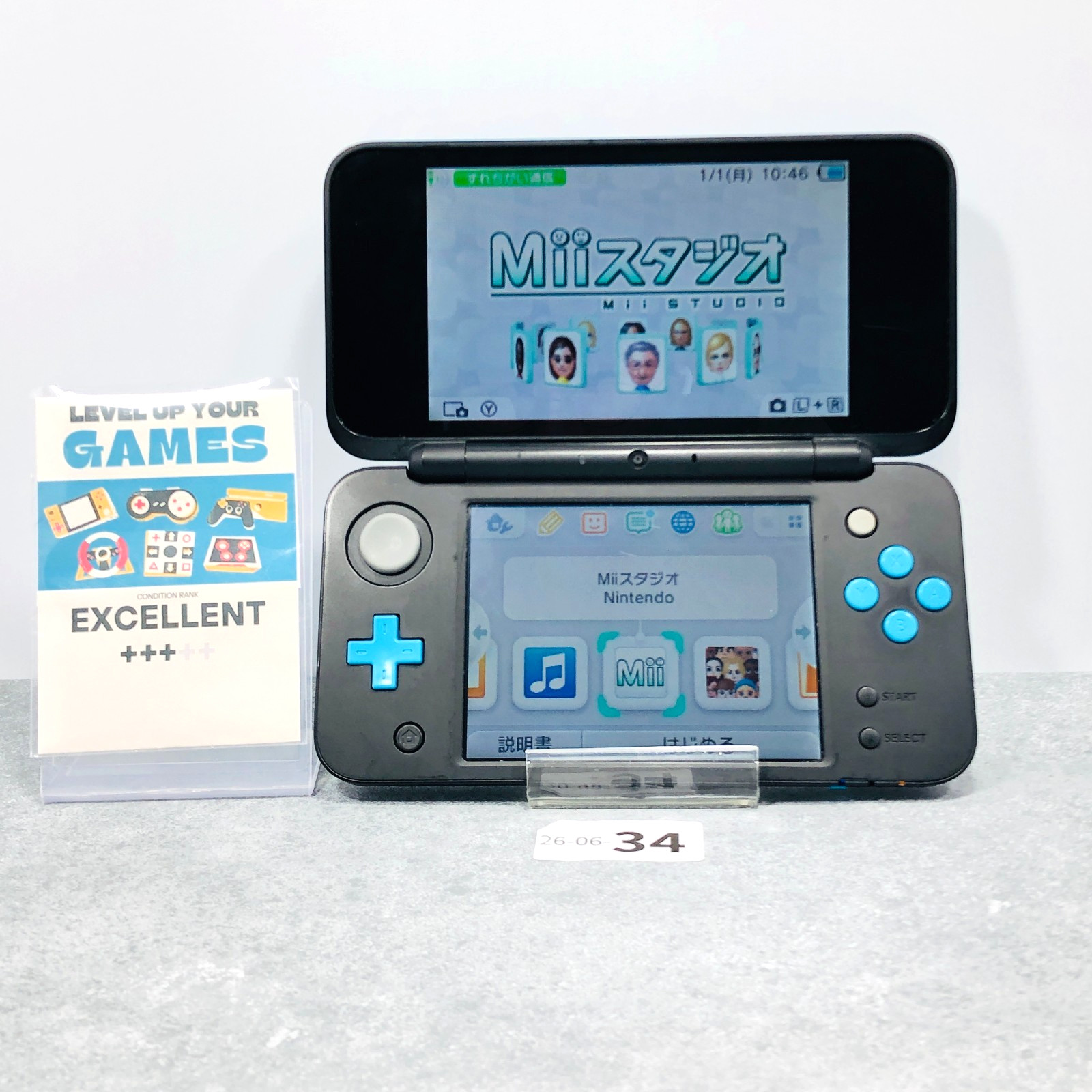 [EX+++] New Nintendo 2DS XL LL Black Turquoise Console Japanese ver 26-06-34