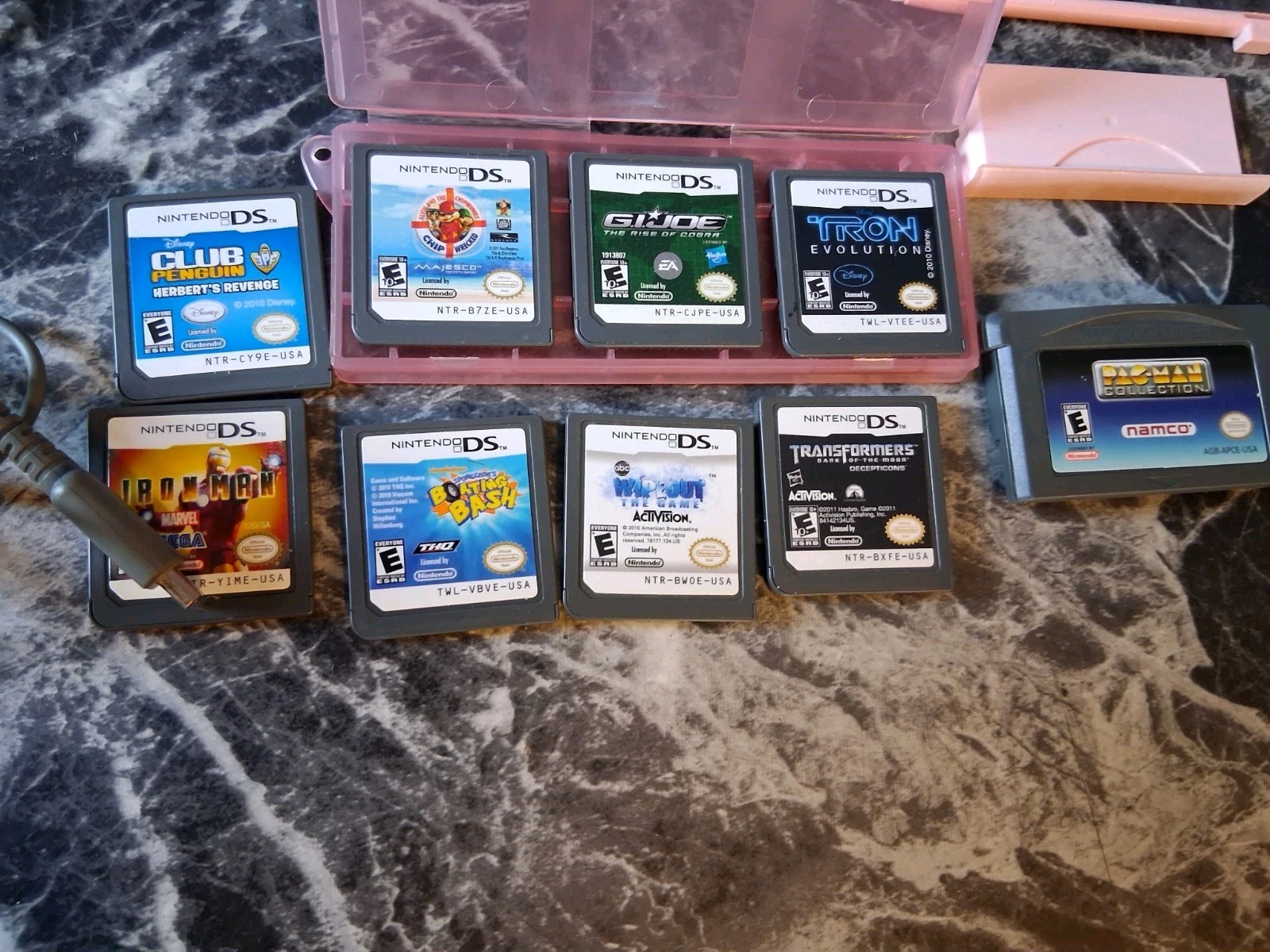 Nintendo DS Lite Console Bundlebtested W/ 9 Games Coral Pink