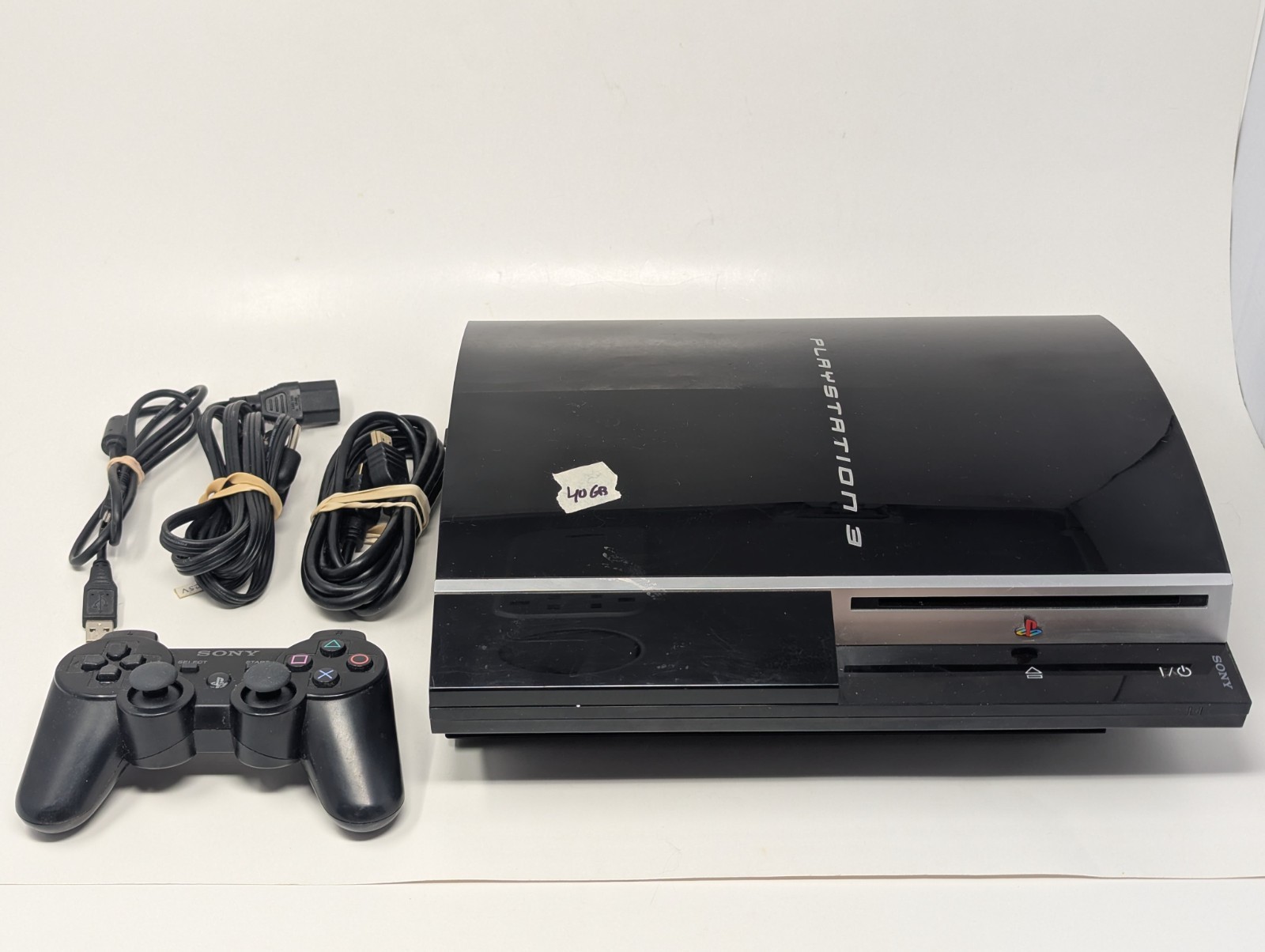 Sony PlayStation 3 40GB Piano Black Console W/ OEM Controller & Cables