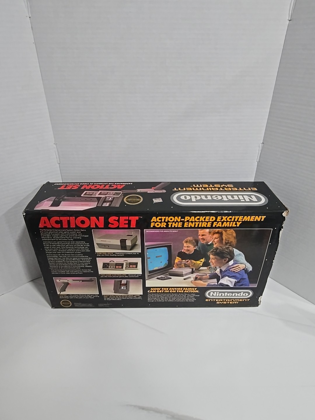 🔥 1990 Nintendo NES Action Set CIB Console w/ Zapper Paperwork & Mario Game VGC