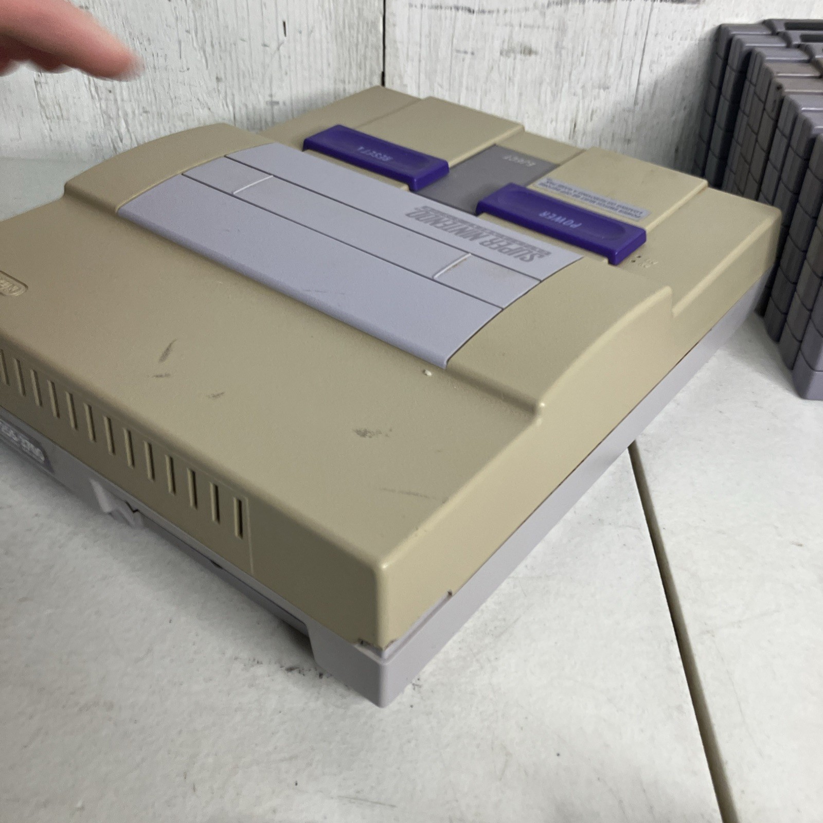 Super Nintendo SNES System Console Bundle W/ 10 Games Mario World Mario Kart