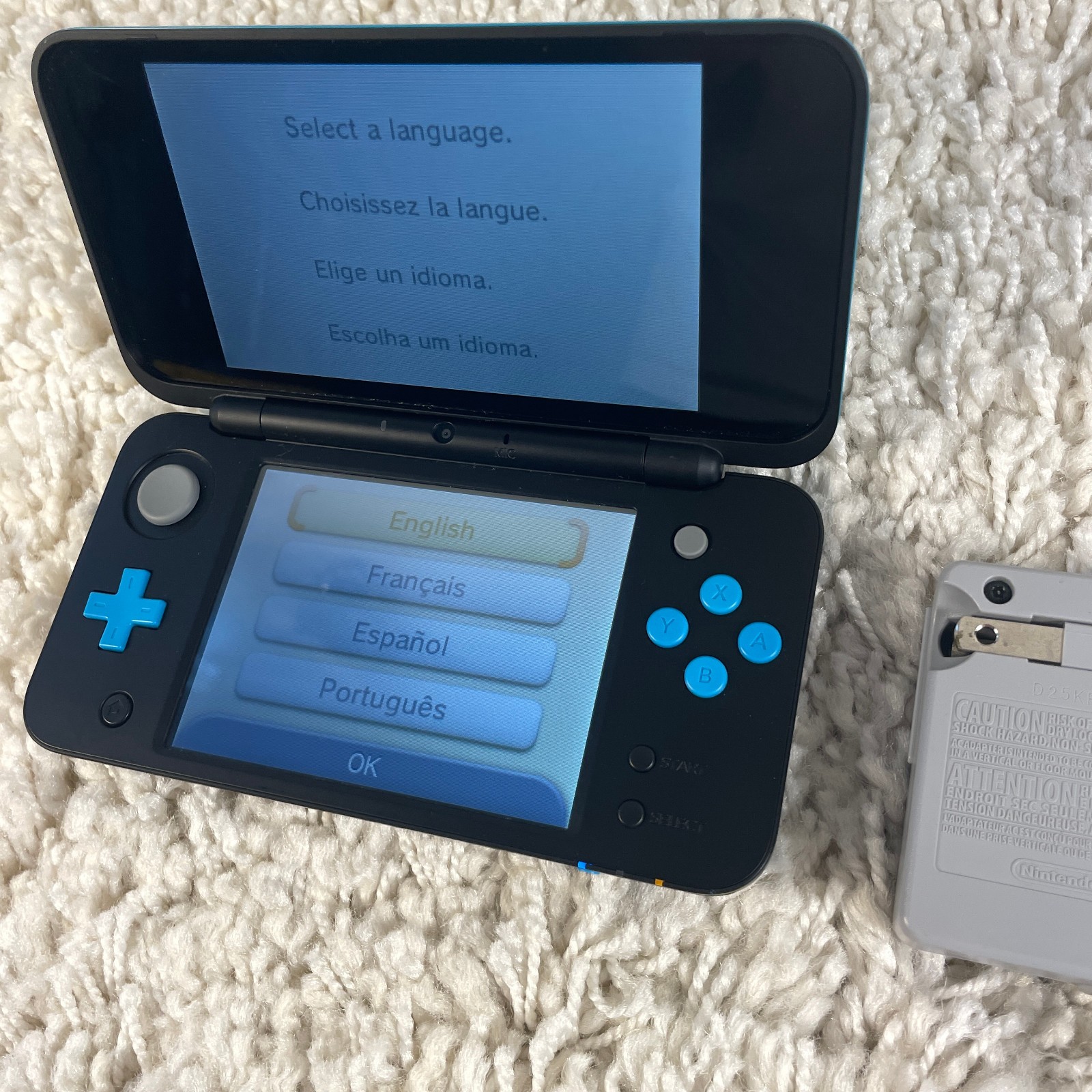 Nintendo 2DS XL Black Turqoise Handheld Console System JAN-001 Tested