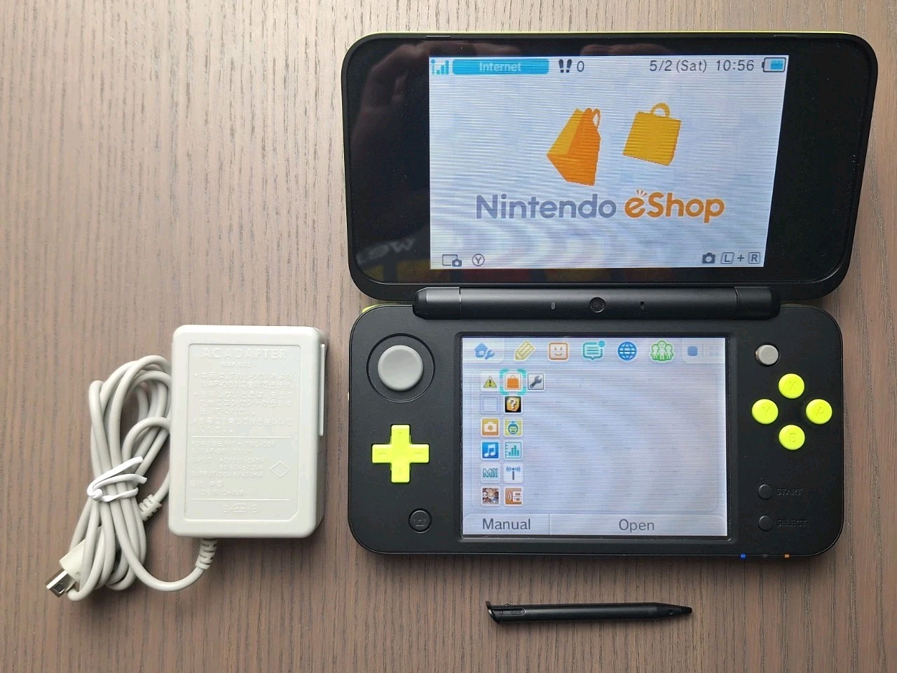 New Nintendo 2DS XL Lime Black | Charger + 32GB SD Card | Region Free USA