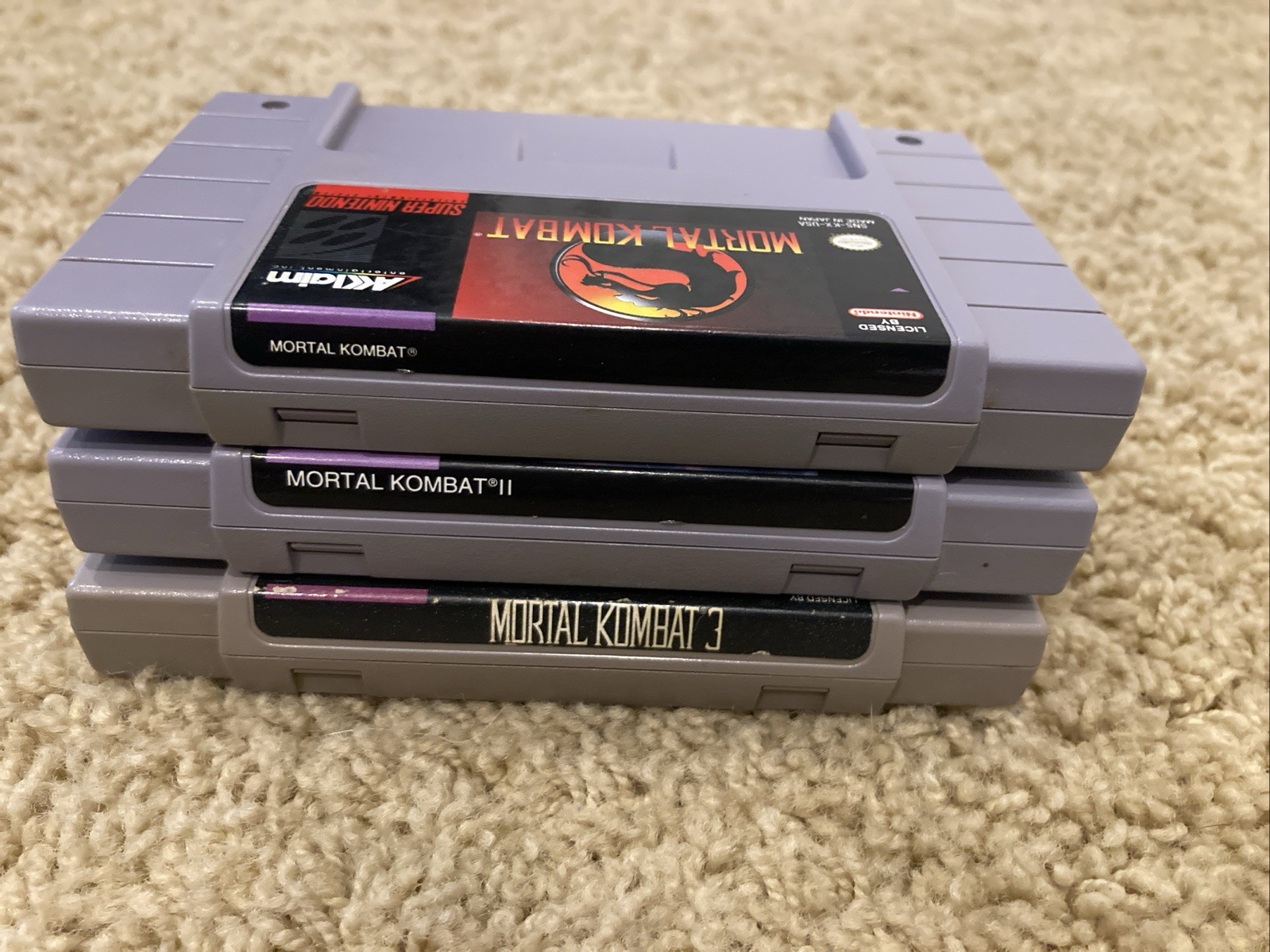 Super Nintendo System SNES Bundle – Mortal Kombat Game Lot – Tested!