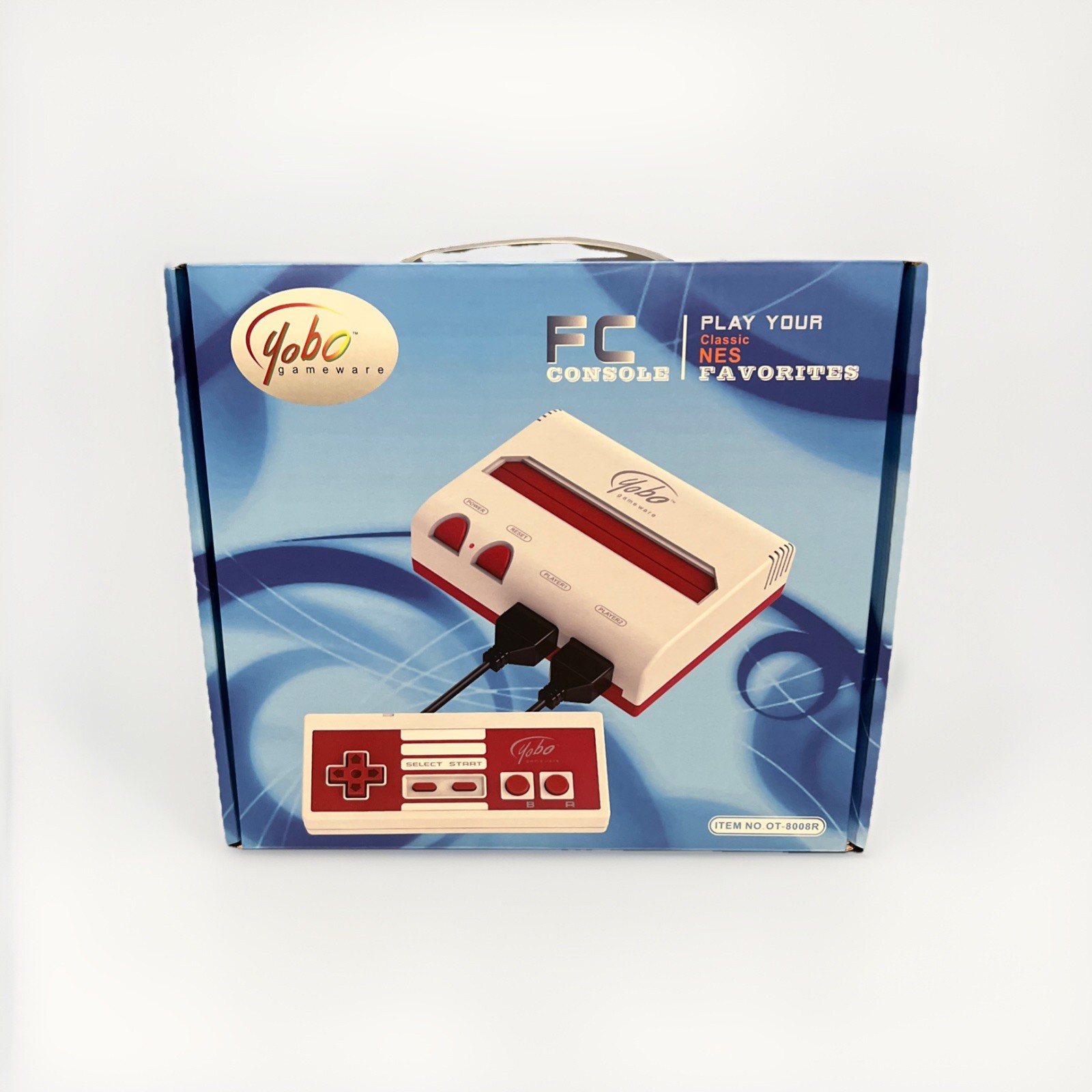 Yobo Fc Console Video Game System to play NES 8 Bit Nintendo Games Red & White