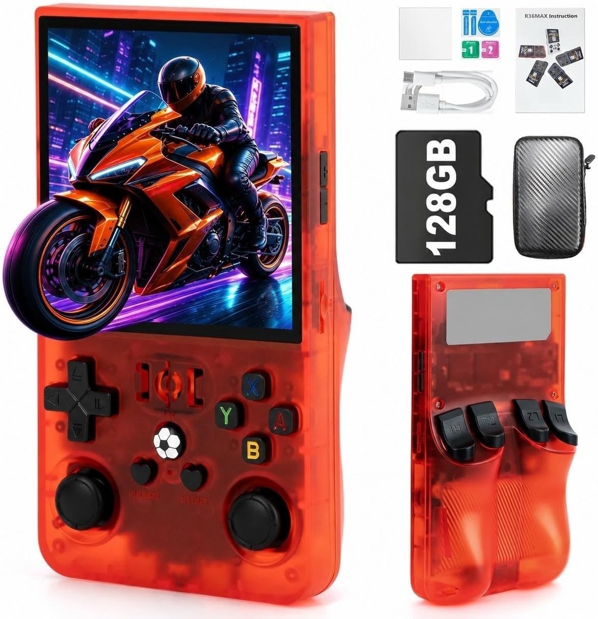 R36MAX Handheld Game Console – 4.0-Inch Screen, Support 22000+Classic Games,1…
