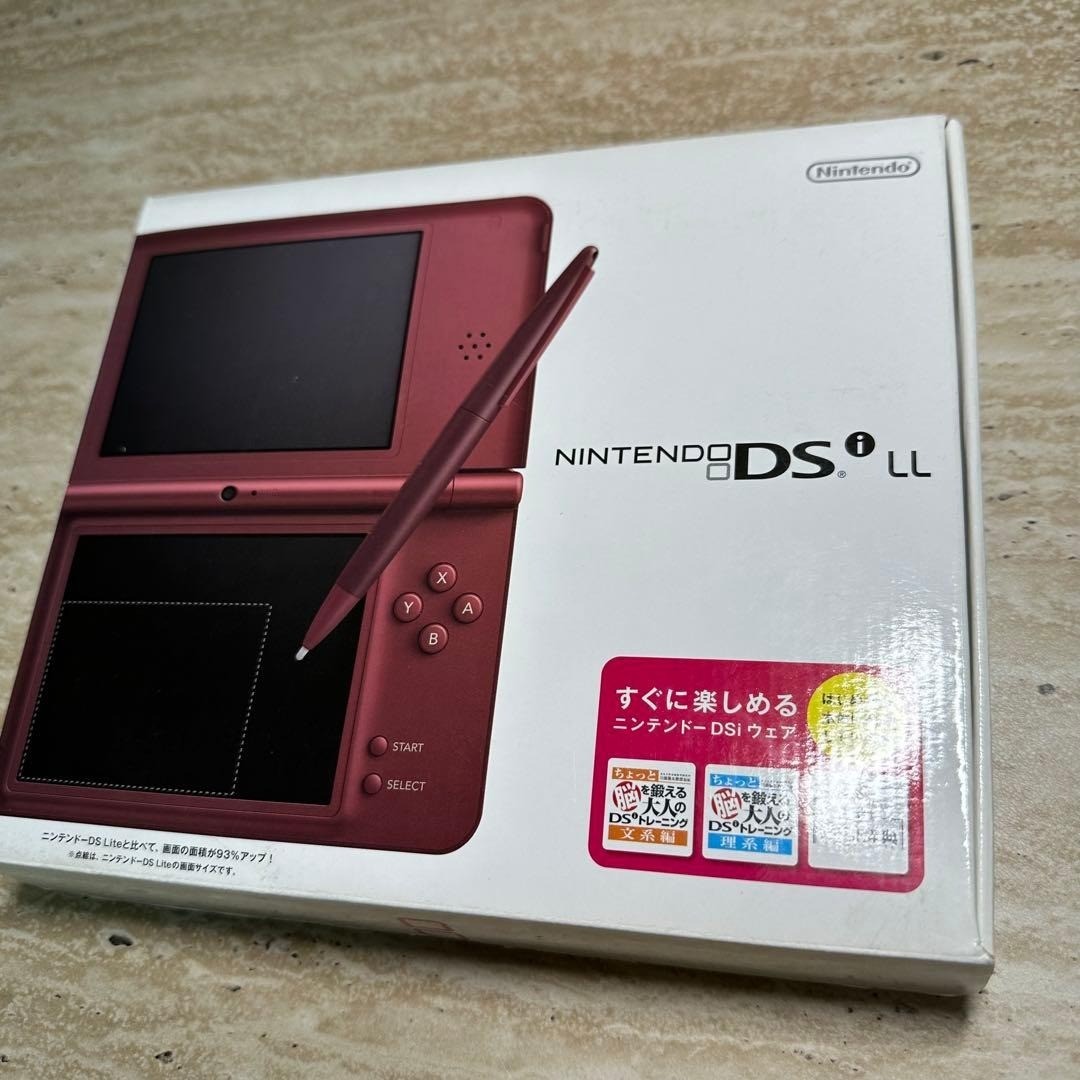 Nintendo DSi LL Wine Red Console Boxed Tested Working 6584