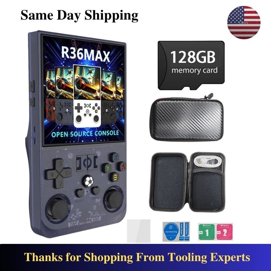 128GB,R36MAX Handheld Game Console 4.0 Inch IPS Screen,22000+ Games, Video Games