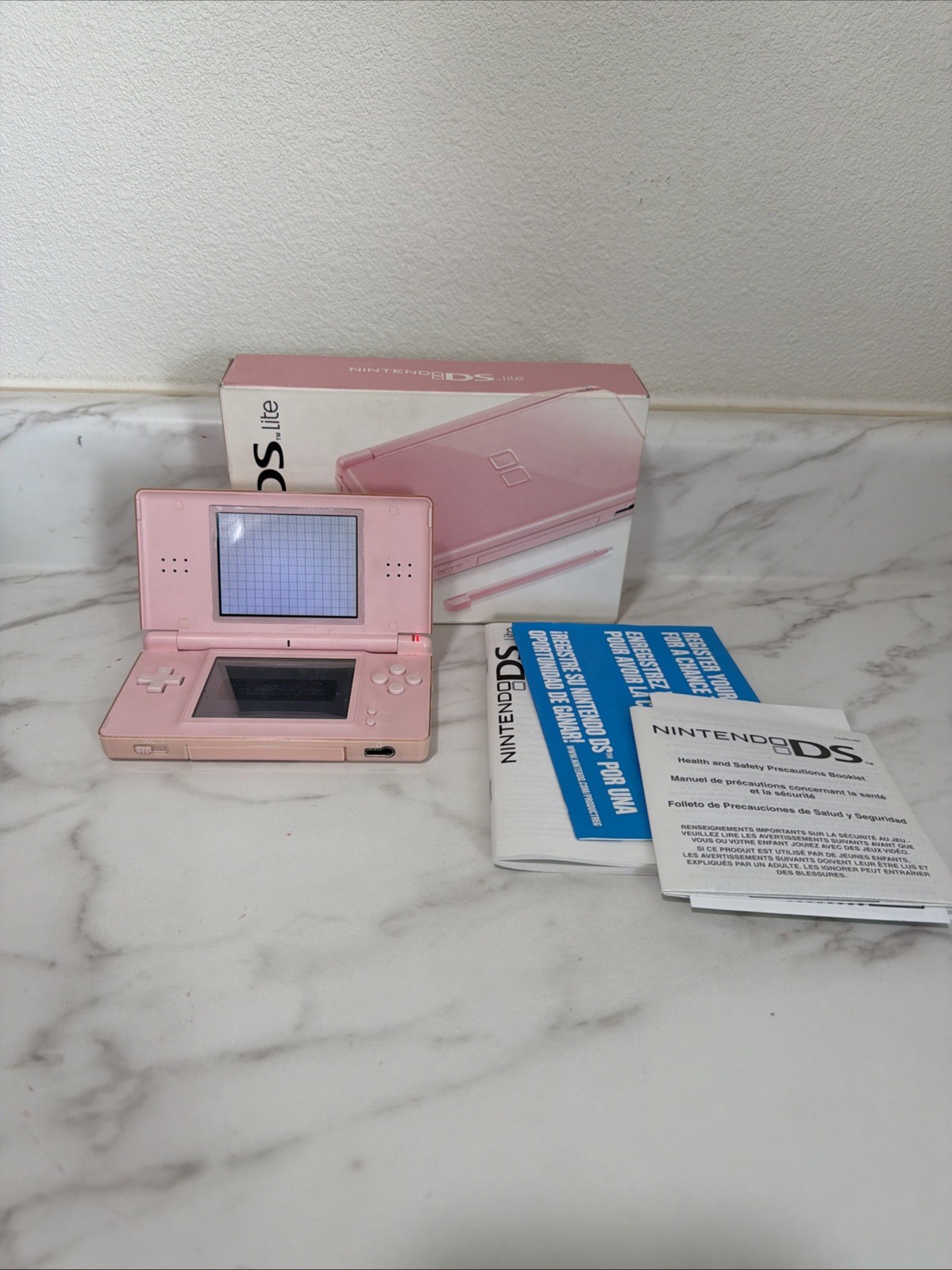 Nintendo DS Lite Console – Coral Pink (USG-0001) Tested in Box And Manuals