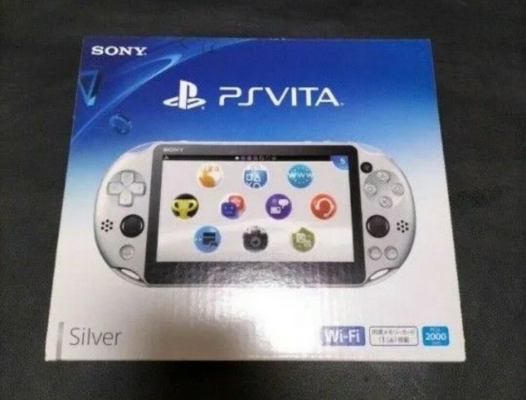 SONY PlayStation PS Vita Wi-Fi Model Silver Game Console PCH-2000 From Japan