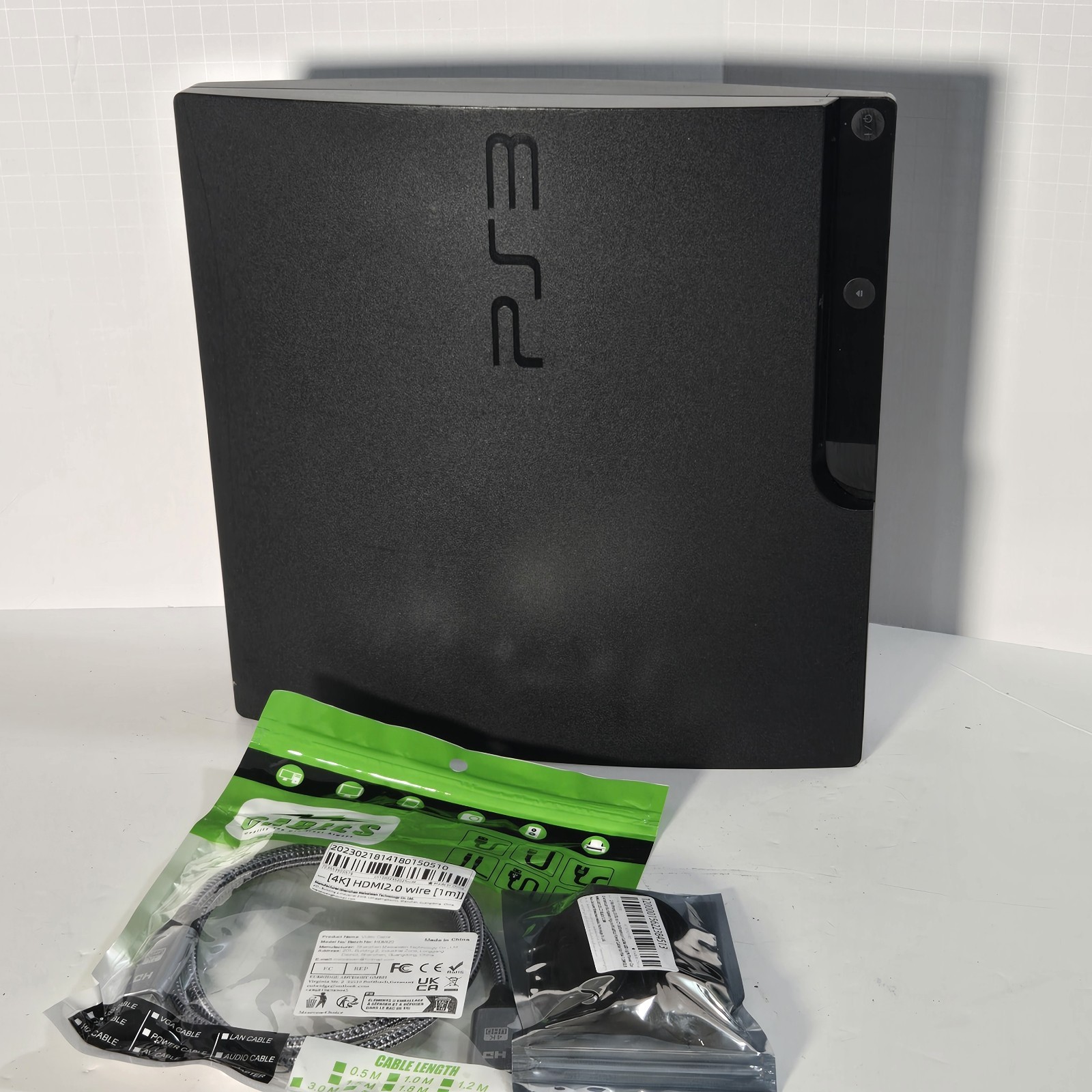 Sony Ps3 Playstation 3 Slim 160gb Console CECH-3001A Black W/ Cords Tested