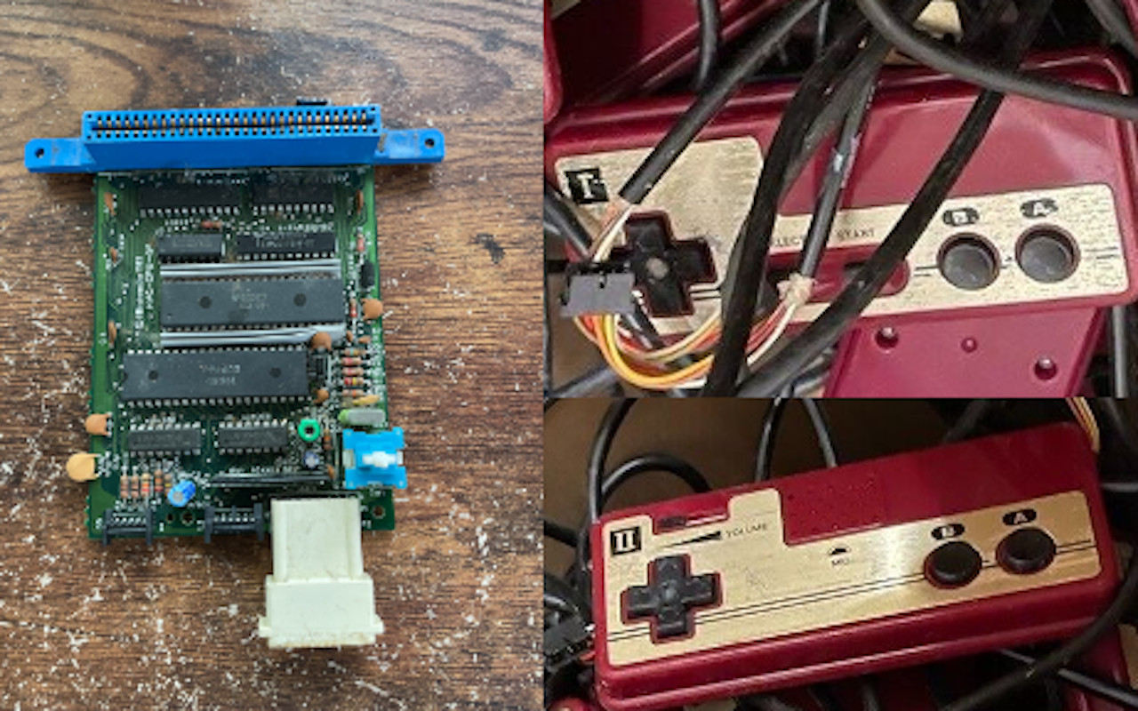 Nintendo Japanese original Famicom Motherboard & controllers Parts JUNK