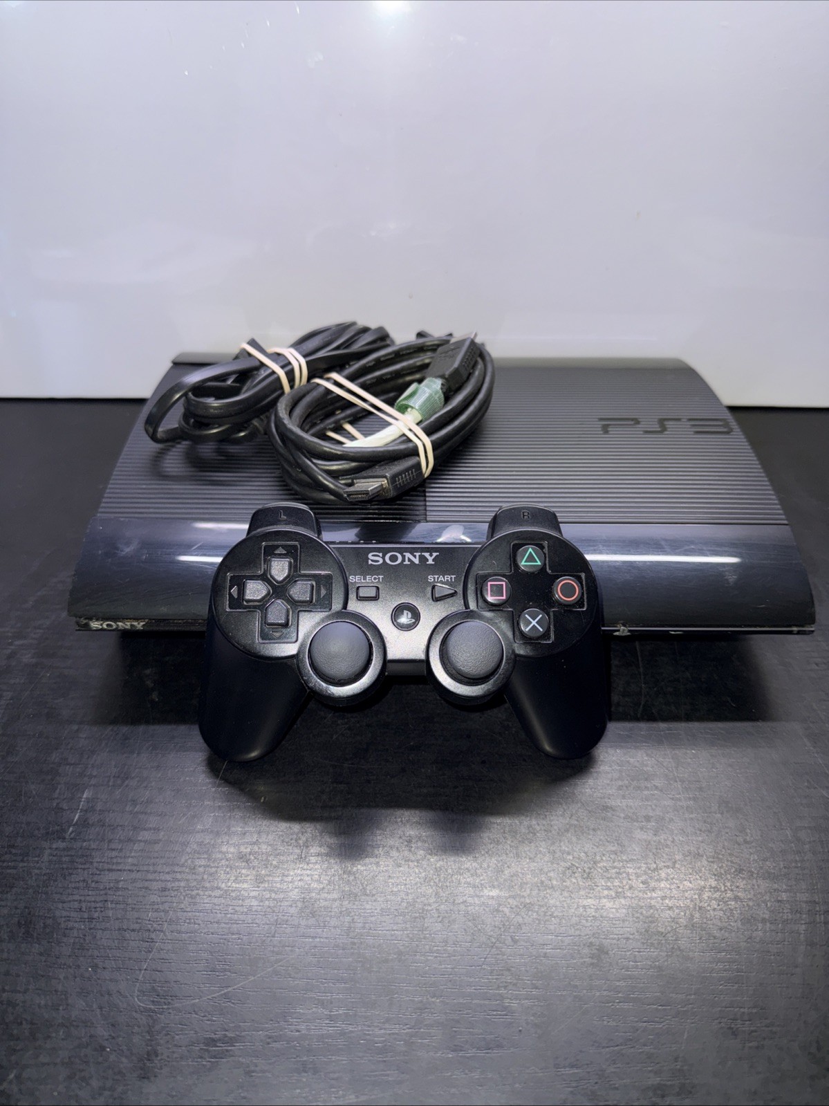 •Cosmetically Flawed/Read First•Sony PlayStation 3 PS3 Super Slim Black 250GB