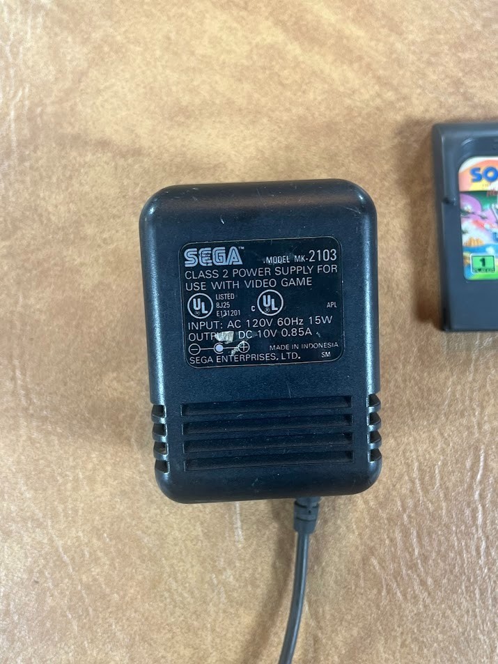 Sega Game Gear Handheld Console Power Supply & Sonic 2 Parts Repair