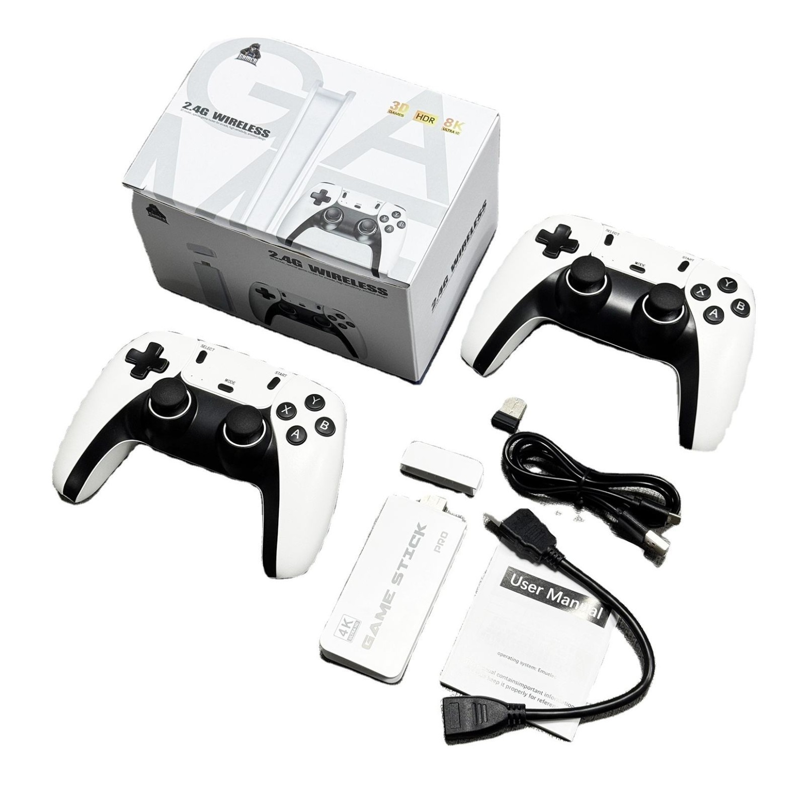 8K Ultra HDMI TV Video 3D Game Stick Gaming Console 2 Wireless Controller *Read