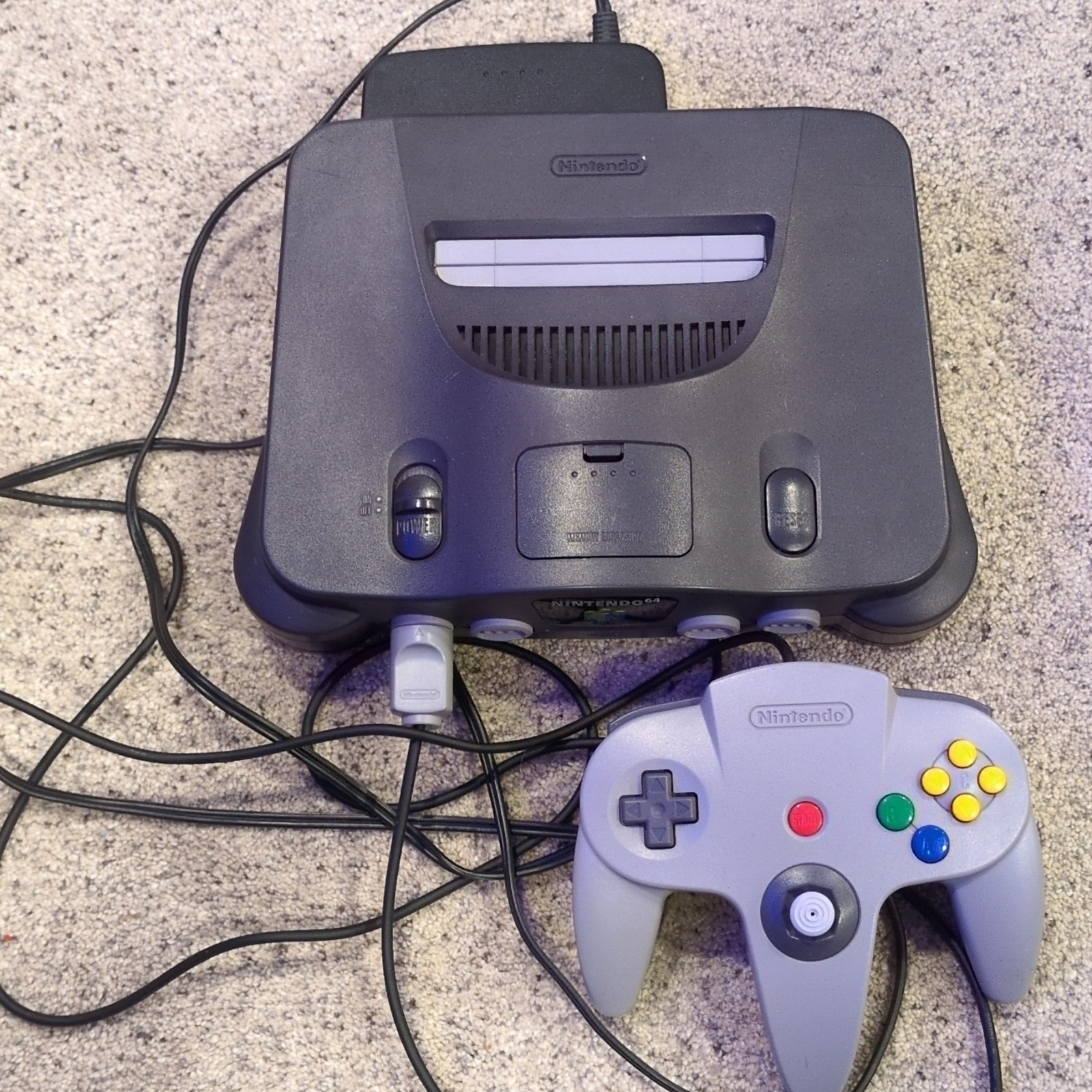 Nintendo 64 NUS-001(JPN) Gray Console Component RCA with Controller