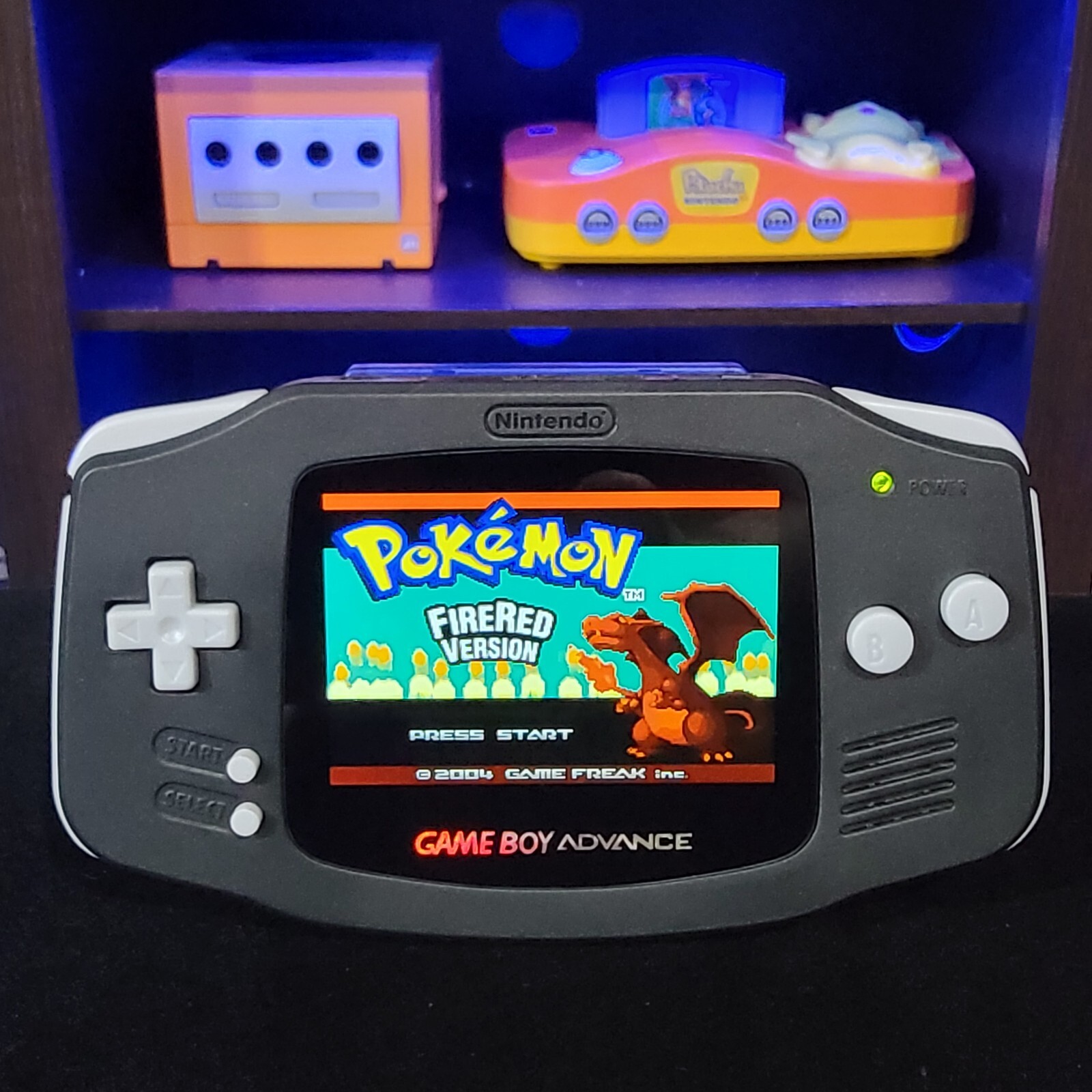 Black Game Boy Advance GBA iPS LCD USB-C 1800 mAh Rechargeable Battery