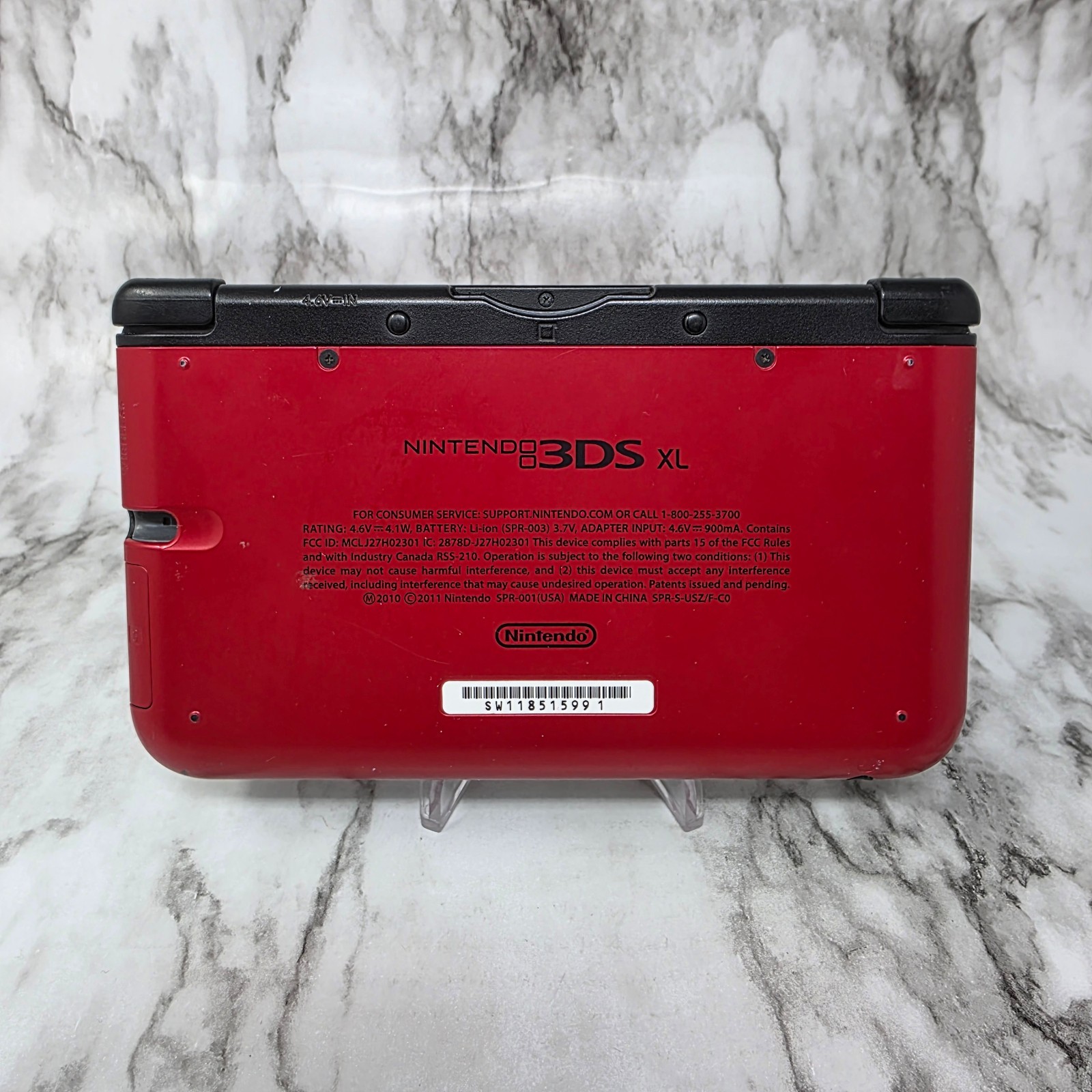 Nintendo 3DS XL Handheld Console Red/Black SPR-001 Stylus Charger 32GB SD Card