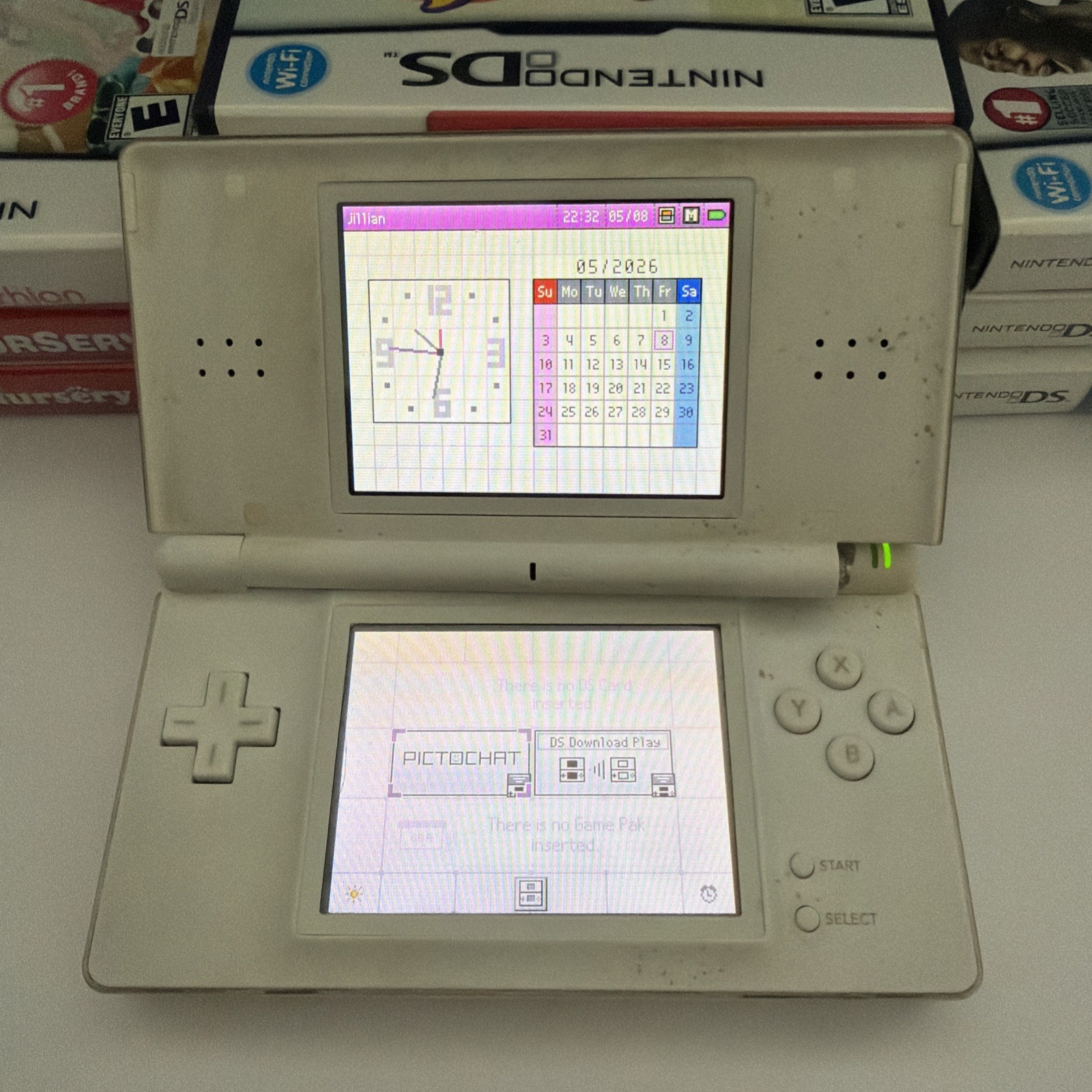 Nintendo DS Lite Original Handheld System Games Console White W/Games READ