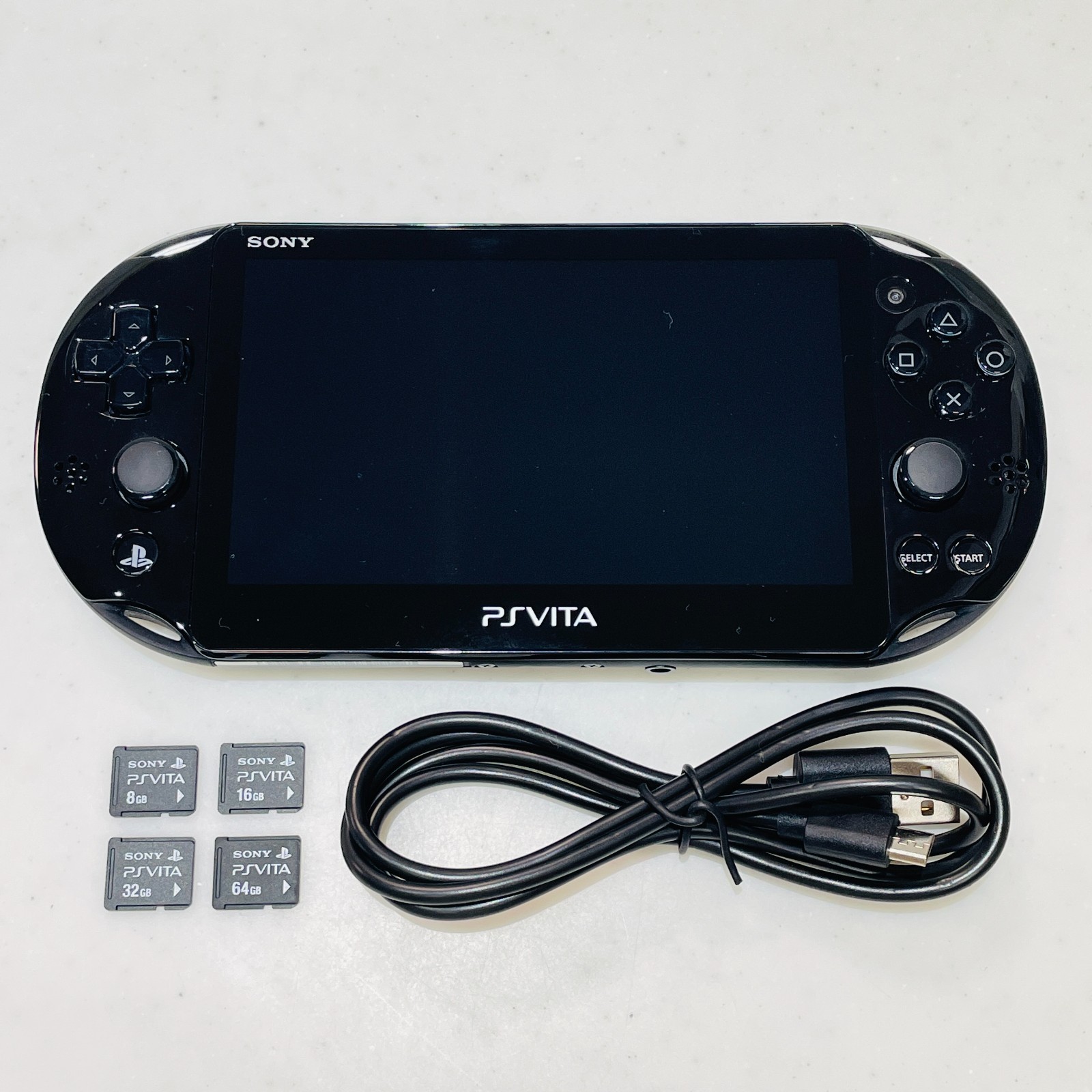 PS Vita Slim 2000 Black LCD Console USB Charger Select Memory Card Region Free