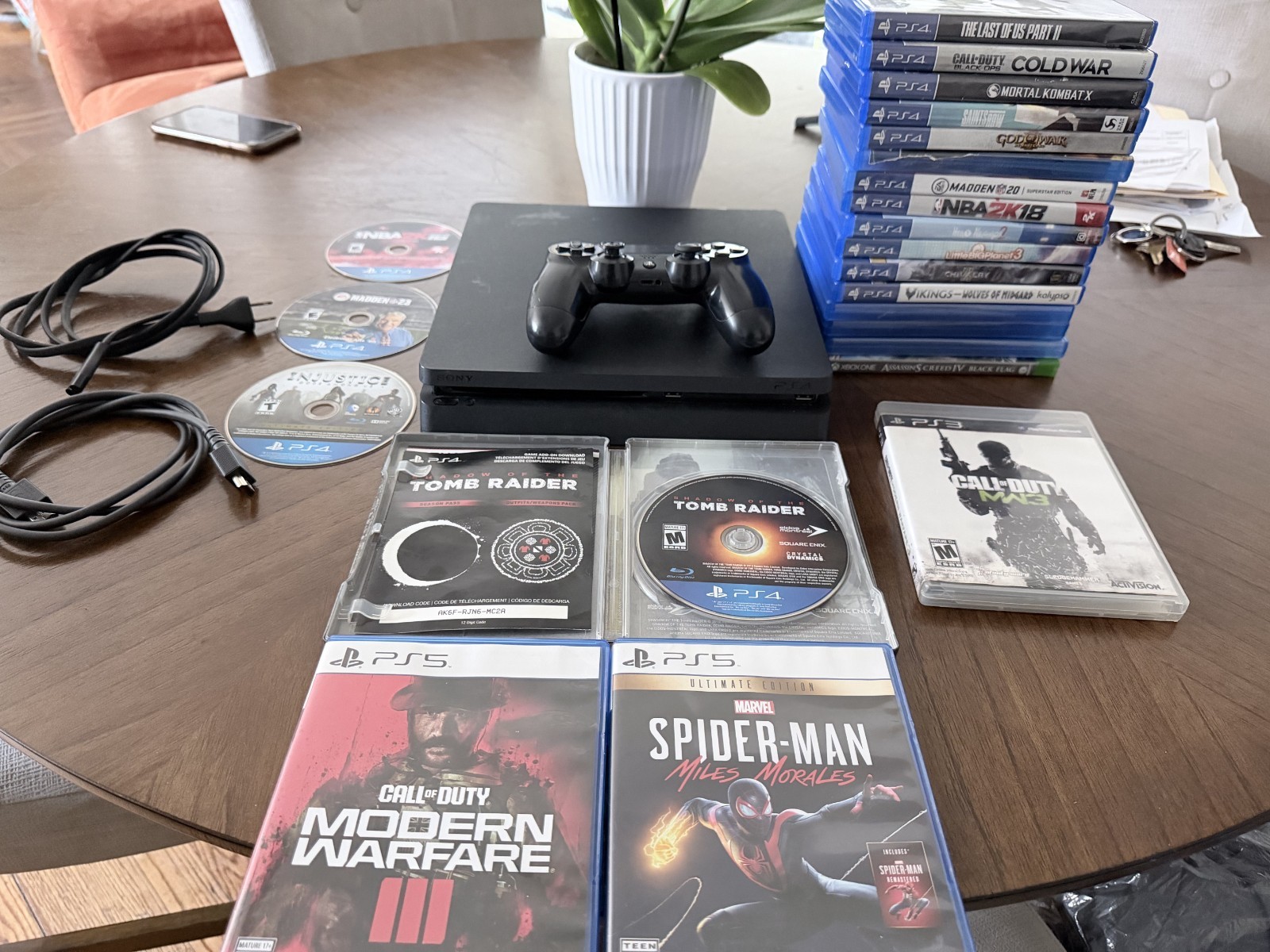 PS4 Slim + 20 Games + PS5/Xbox/PS3 Games Bundle – Huge Lot