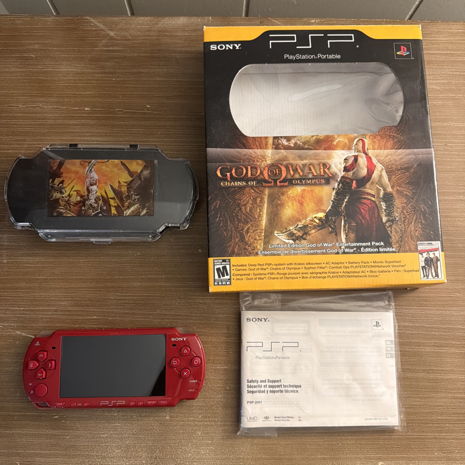 Sony PSP 2001 God of War Console with Box and Manual Tested and Works
