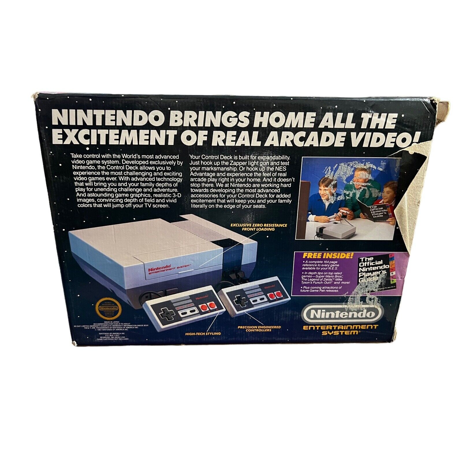Nintendo NES Control Deck Console CIB Box Styrofoam 2 Controllers Tested