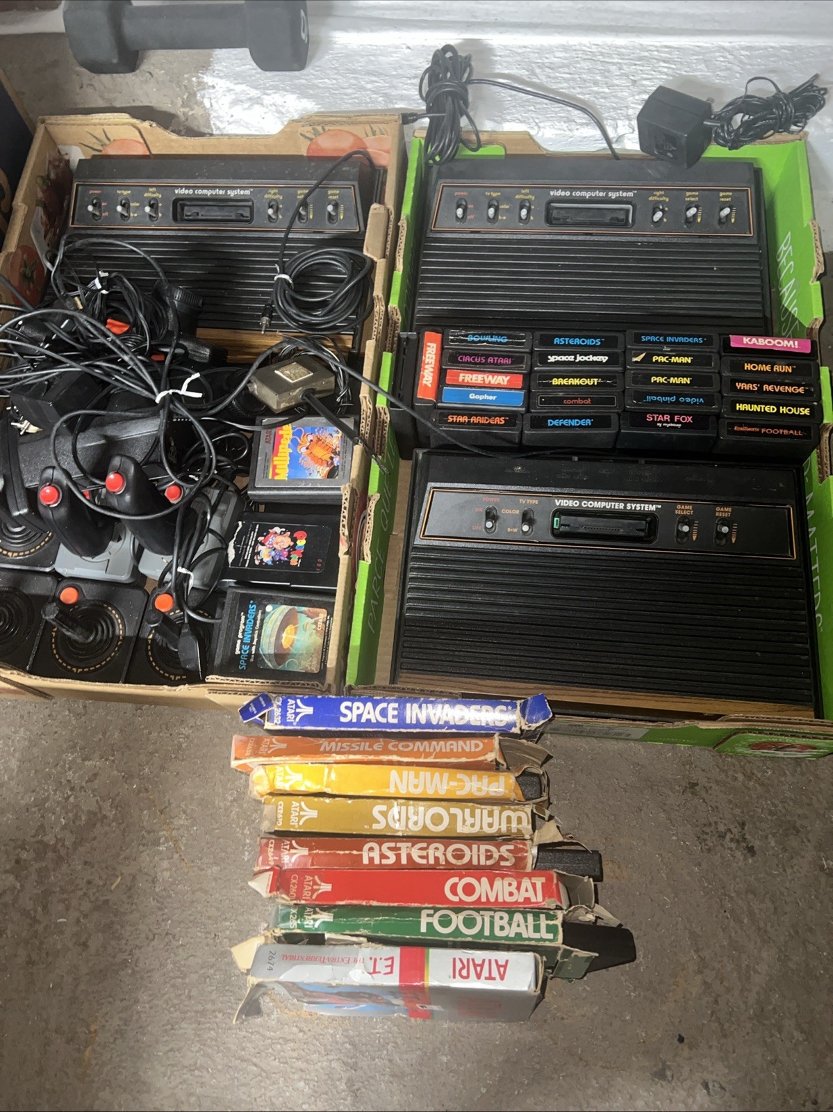 3 Atari Consoles 40 Games And Accessory Lot Untested See Description