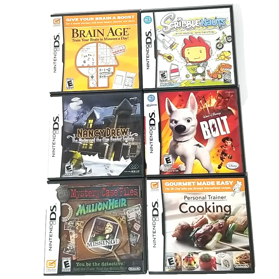 Nintendo DS Lite Games Lot Of 6 Original Boxes Manuals 3 Multiplayer Tested Work
