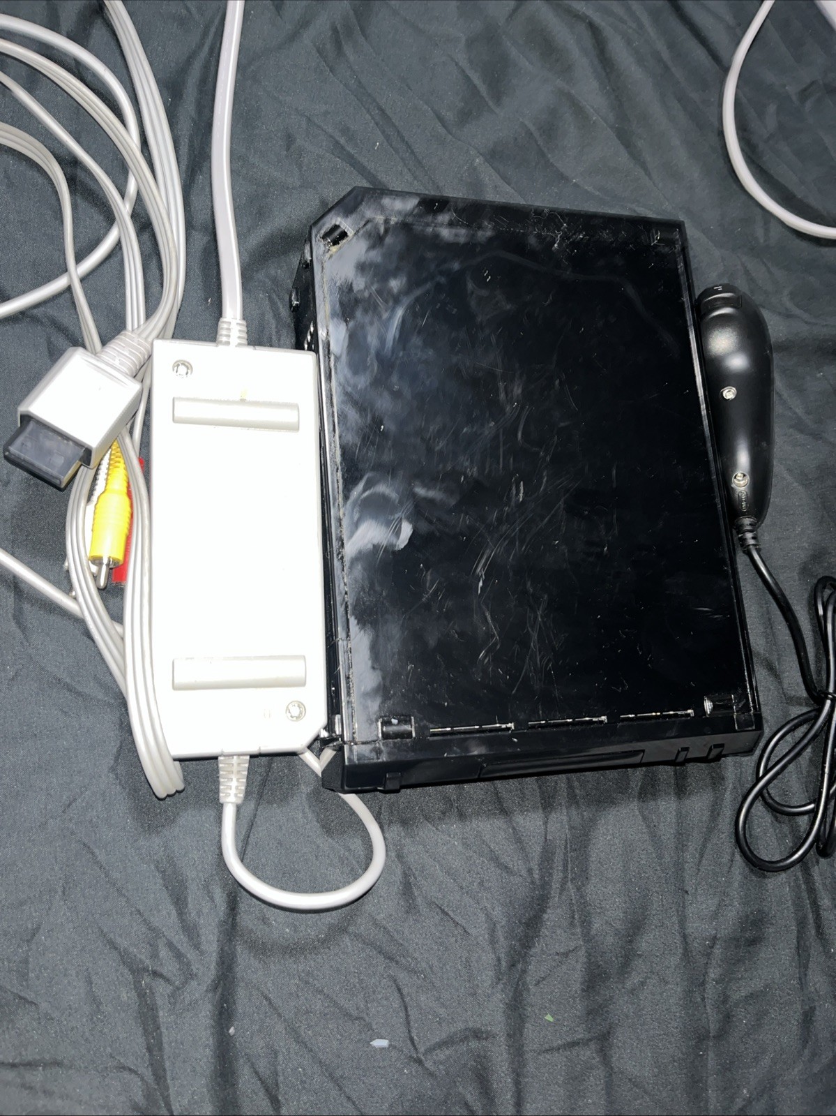 Nintendo Wii Replacement Console Nunchuck Black RVL-101 (USA) Tested Working