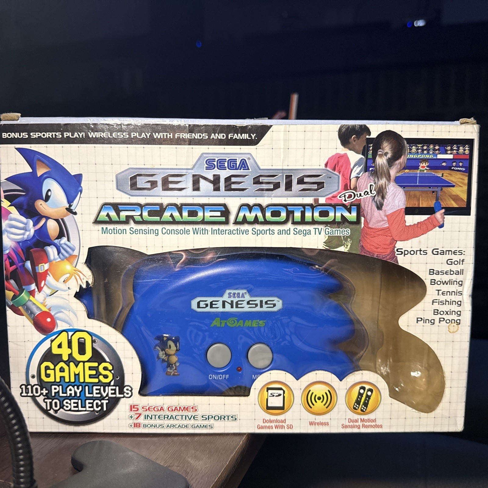 Sega Genesis Wireless Arcade Motion Sensing Console w/ Dual Remotes NEW SEALED