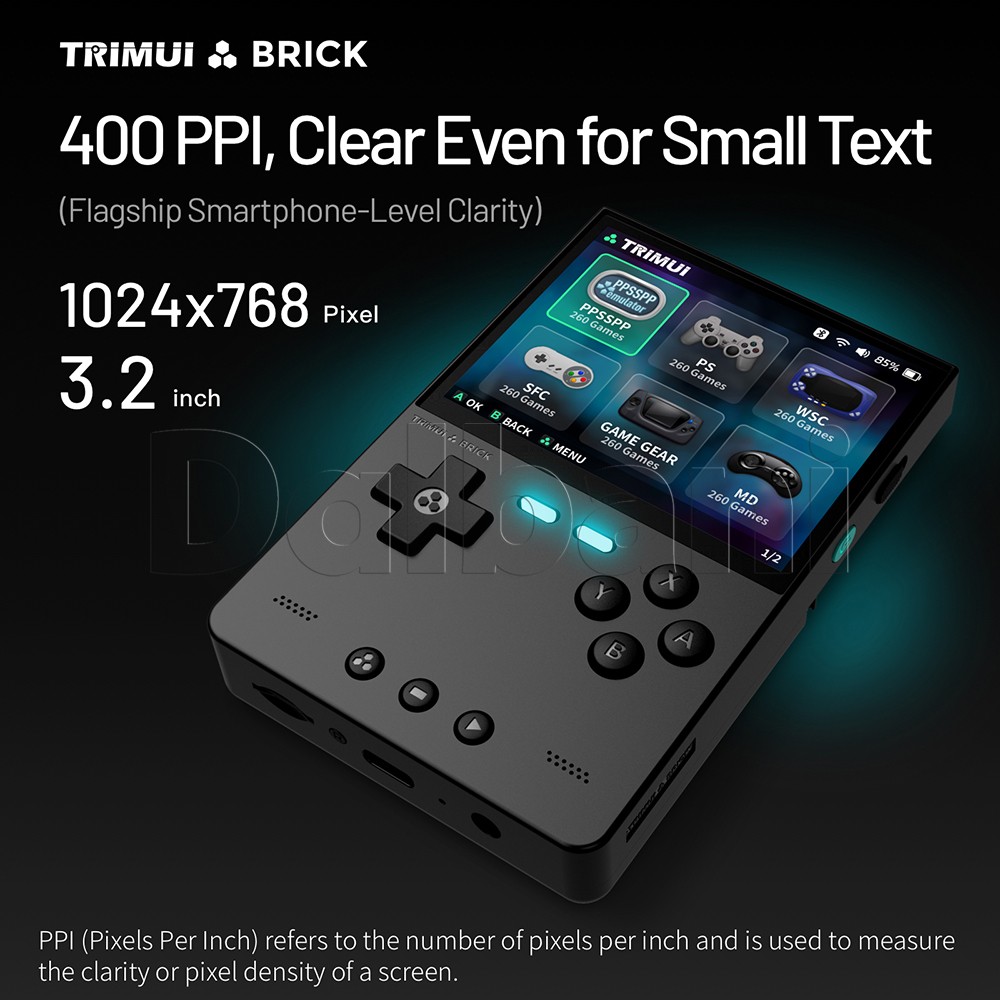 TrimUI Brick Red Open Source Handheld Game Console with 64GB