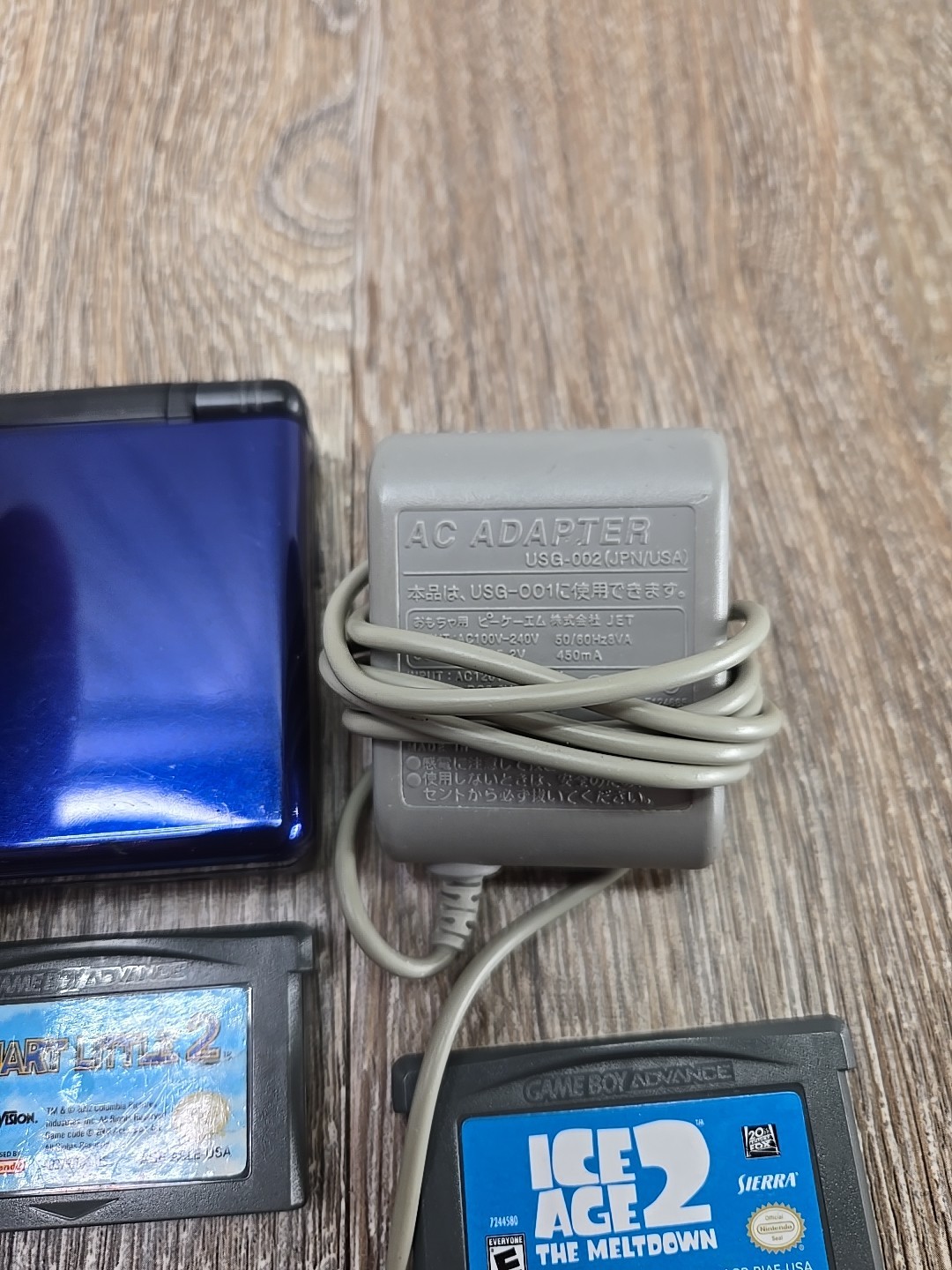 Nintendo DS Lite Console + 13 GBA Games Charger Cobalt/Black -Reset – NO Stylus
