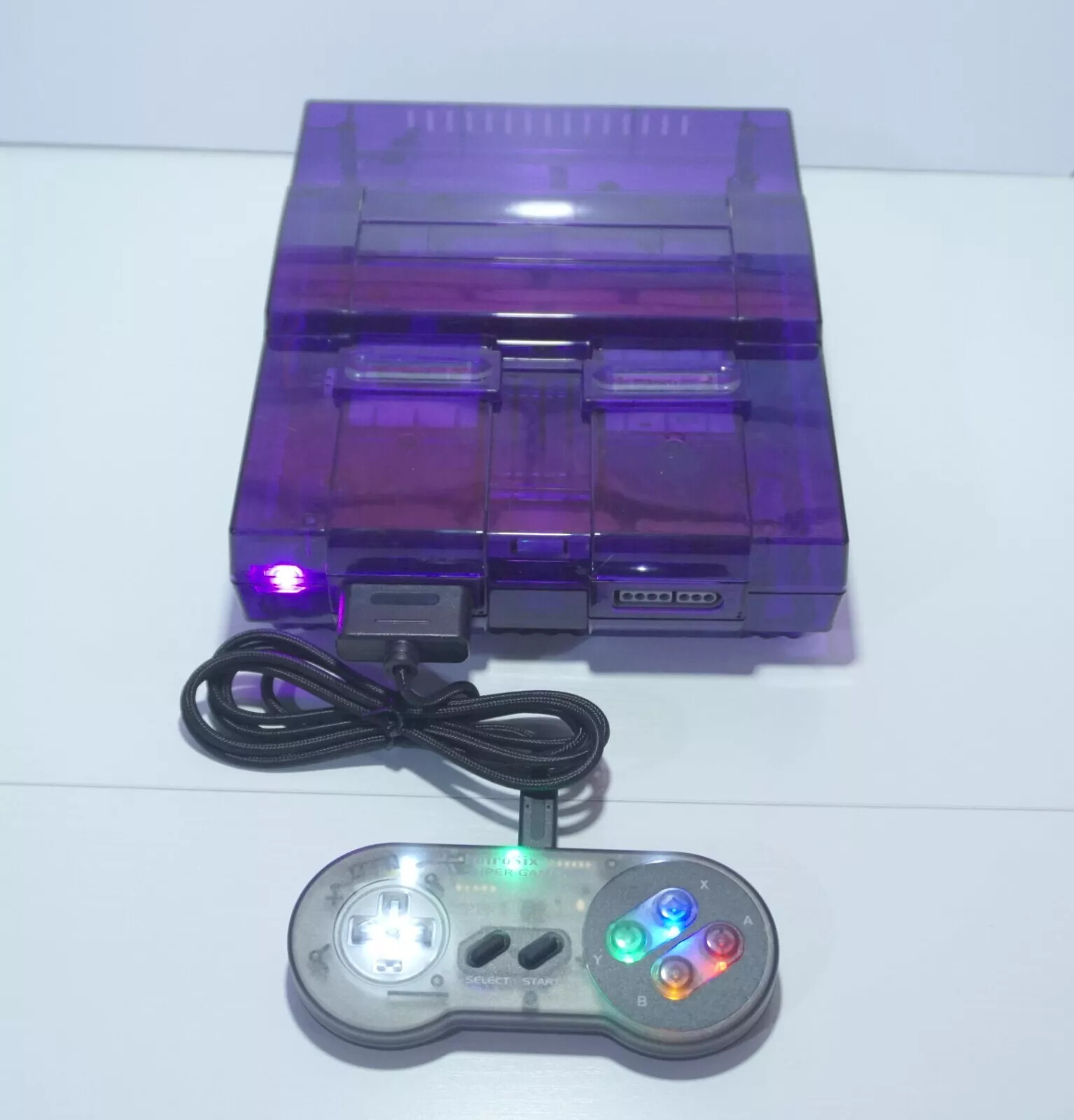 Authentic Transparent Clear Super Nintendo SNES Video Game Console SNS-001