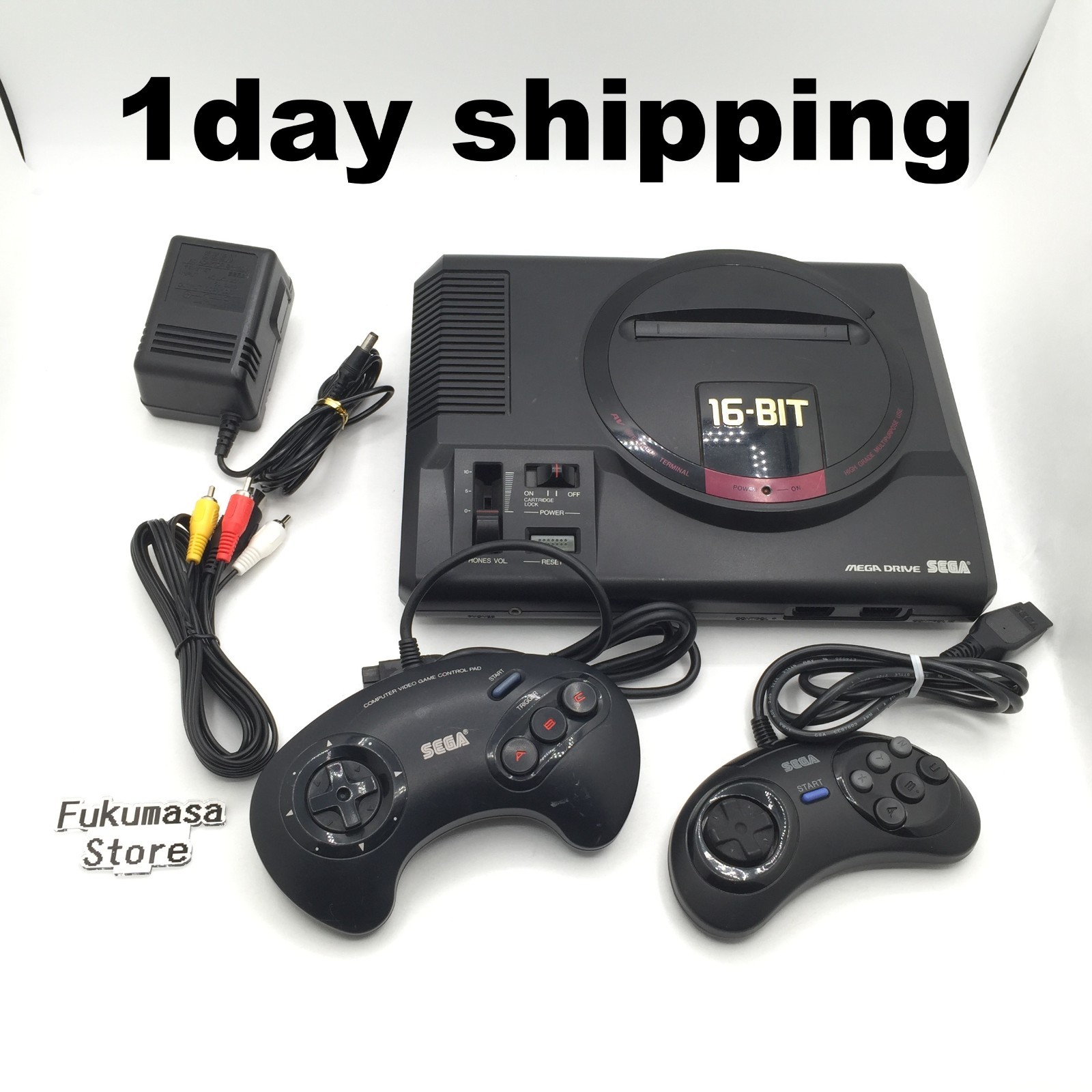 Sega Mega Drive Console HAA-2510 2 Controller Megadrive NTSC-J Japan Tested