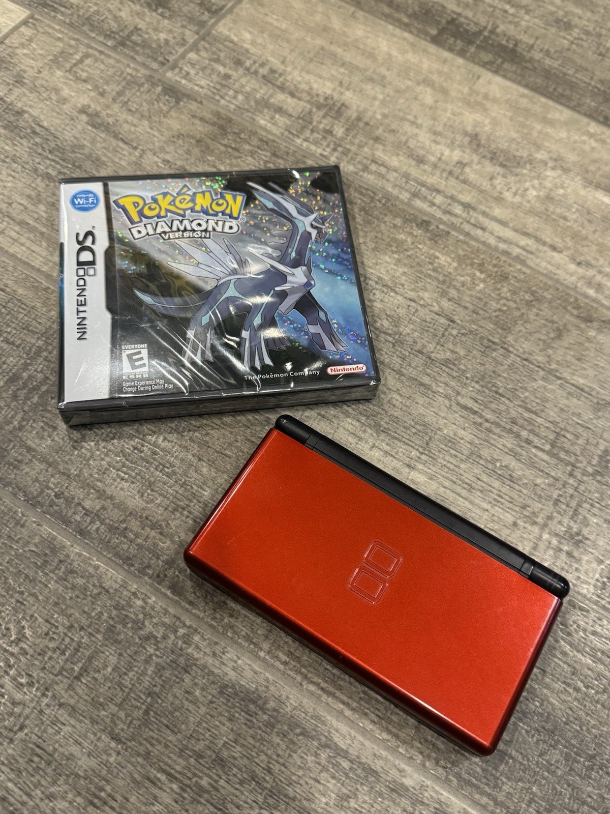 Nintendo DS Lite Red/Black Handheld System with Pokemon Diamond