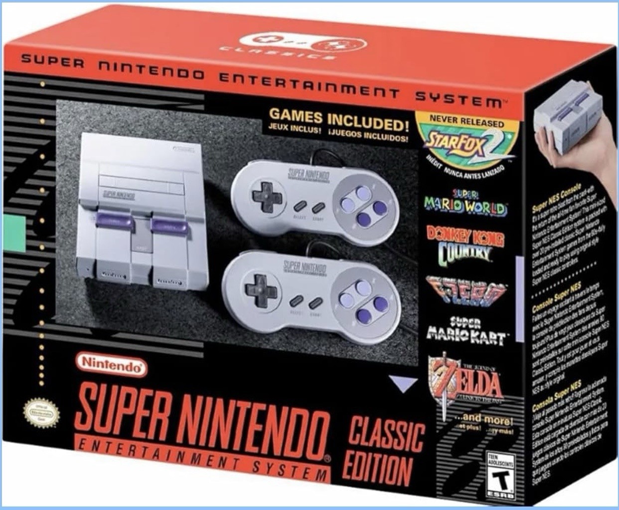 Nintendo Super Entertainment System Classic Game Console – Gray New