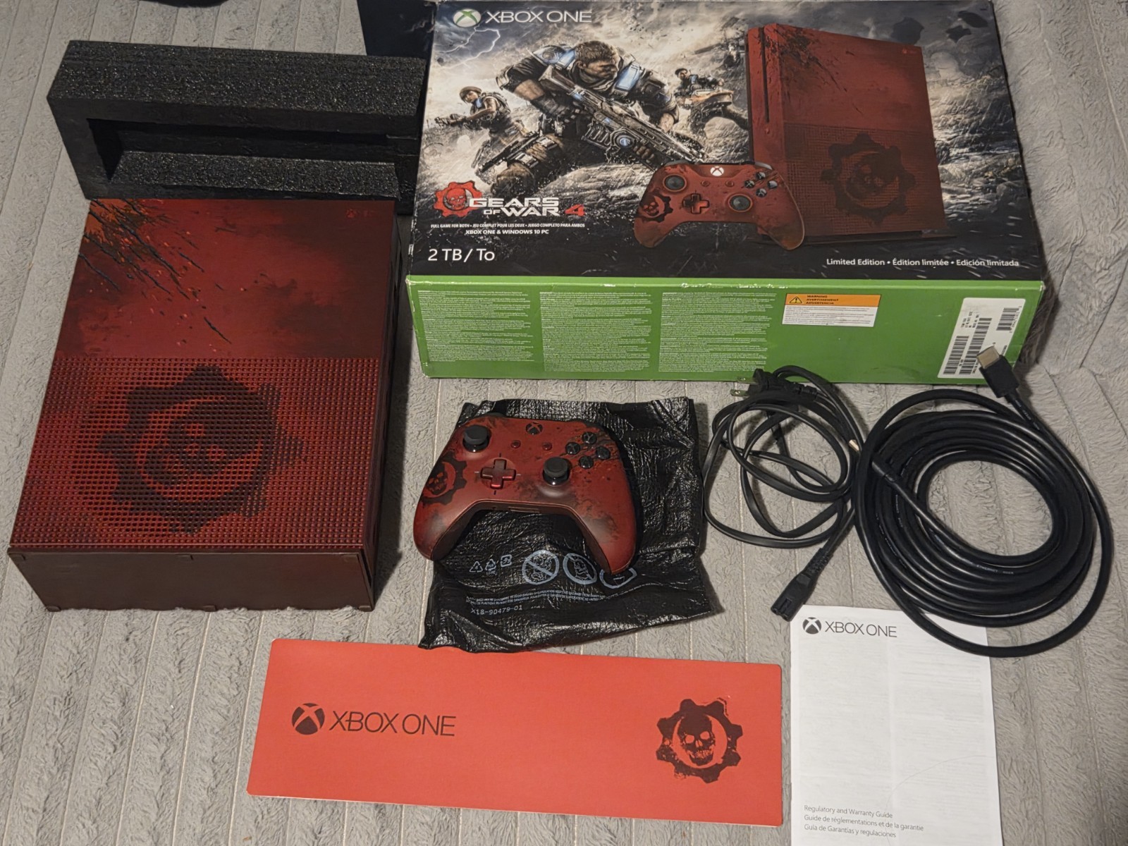 Microsoft Xbox One S Gears of War 4 Limited Edition 2 TB Crimson Red Console