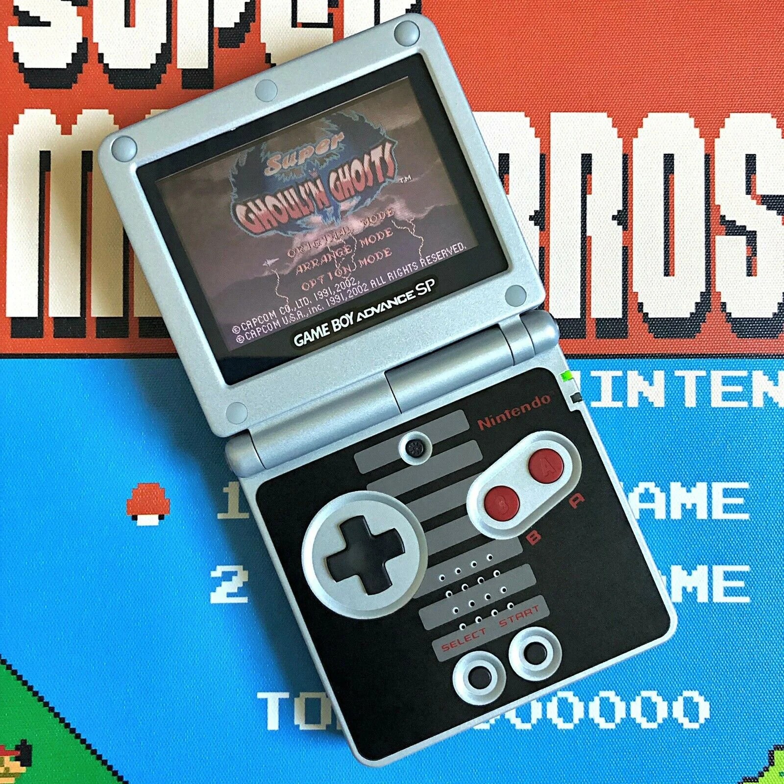 Console Nintendo Gameboy Advance SP NES Edition AGS-001 Refurbished + Charger