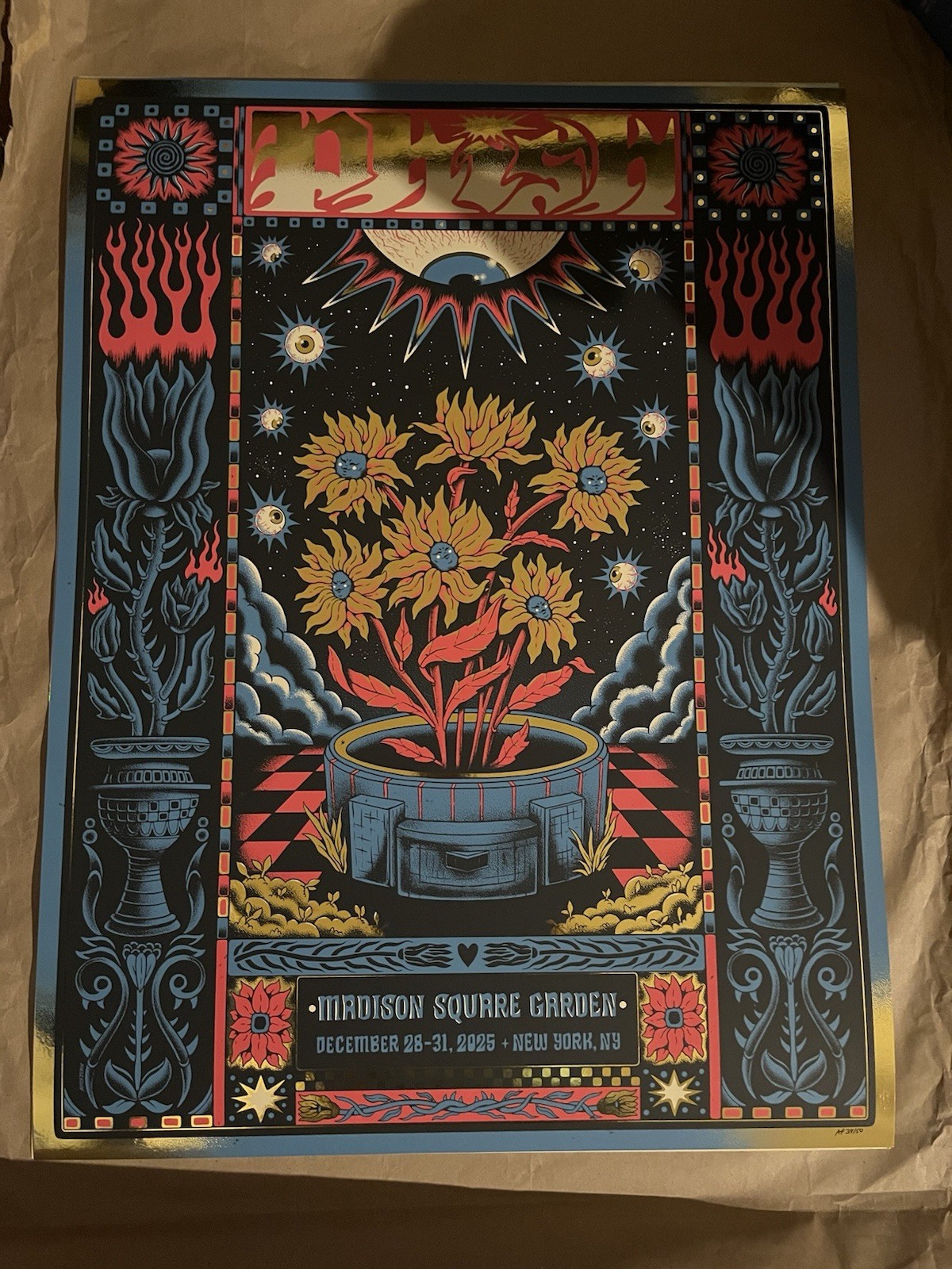 Phish MSG Madison Square Garden Foil December 2025 Poster Amy Jean NYE New years